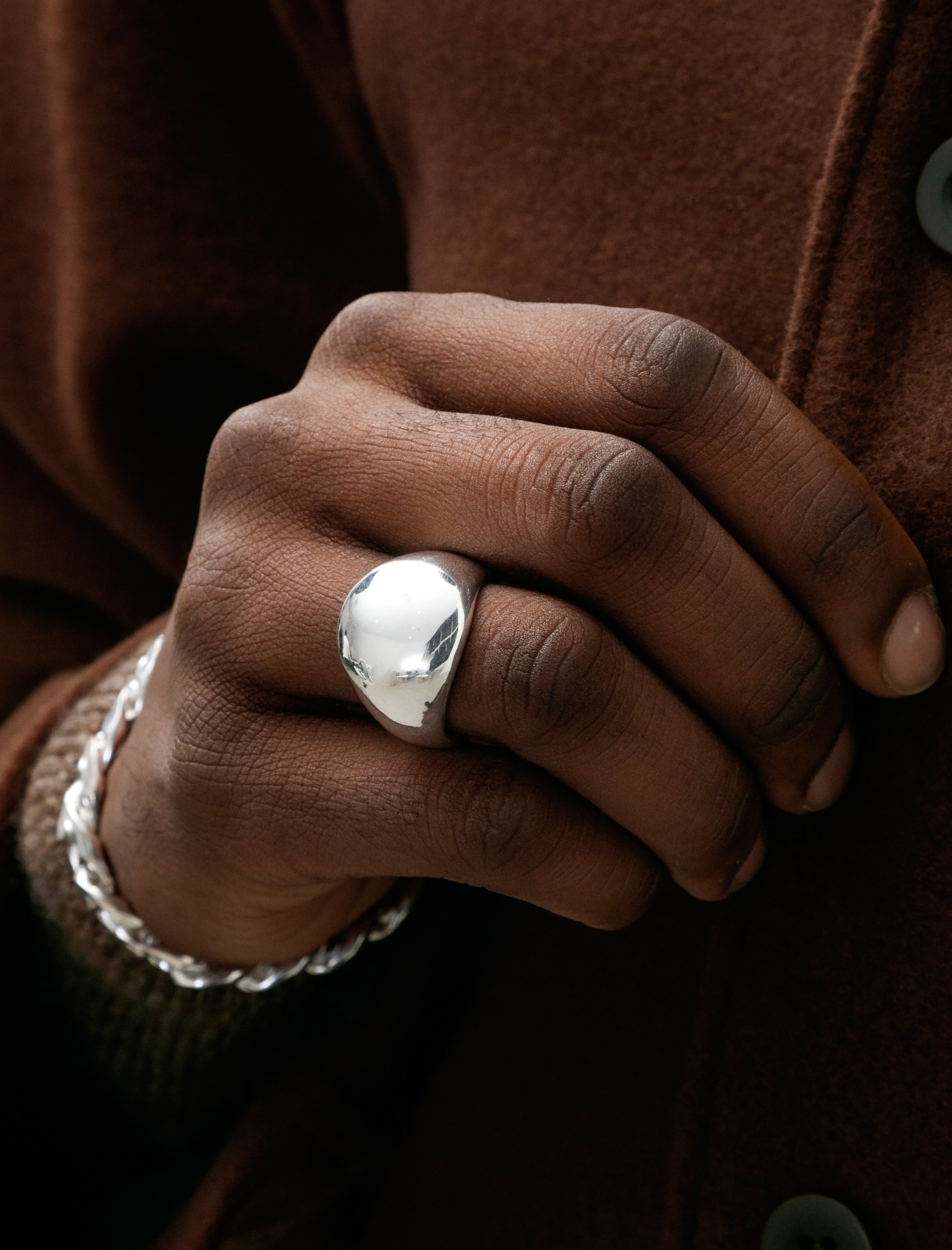 All Blues Globe Ring Polished Silver