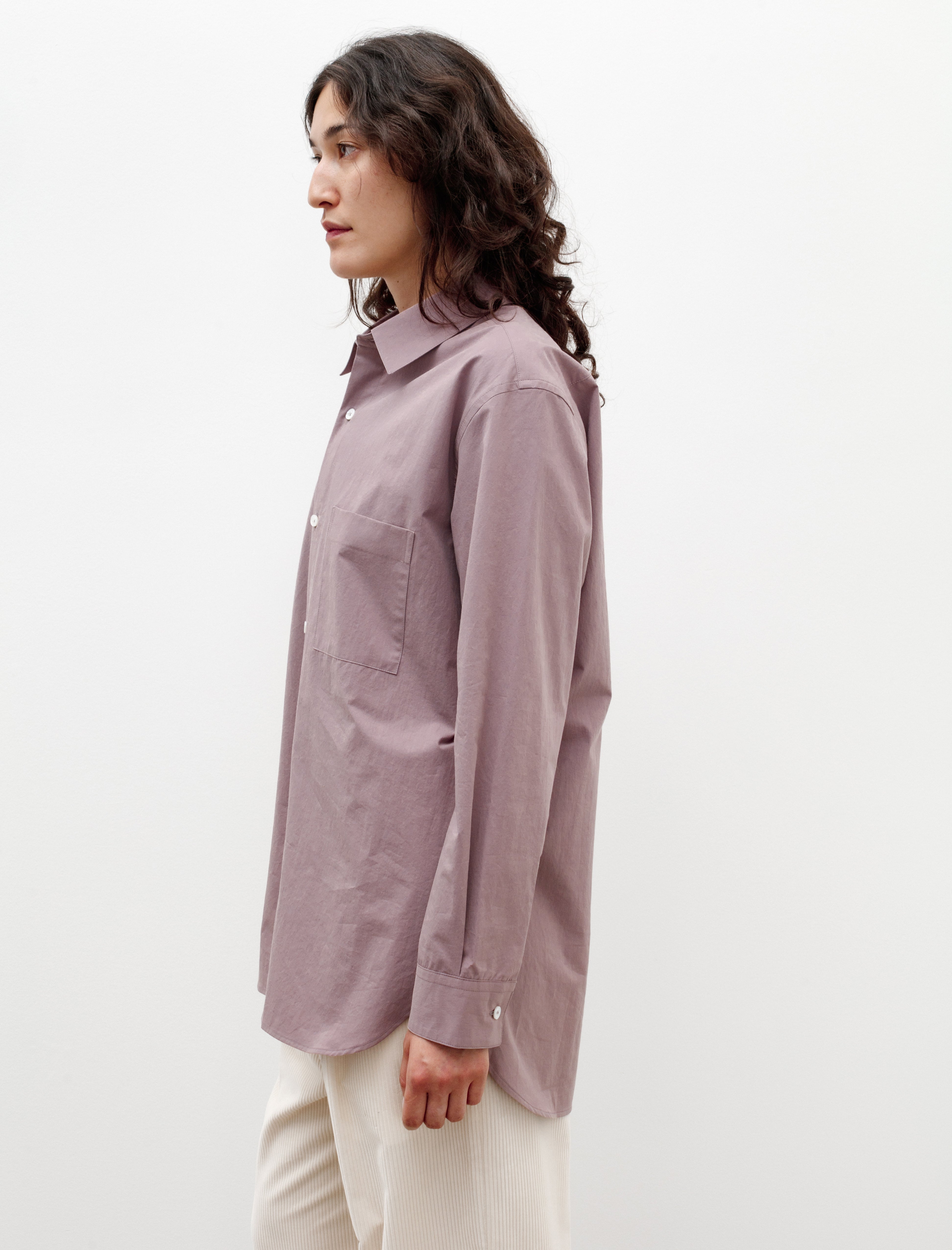 Cristaseya Oversized Classic Collar Shirt Mauve