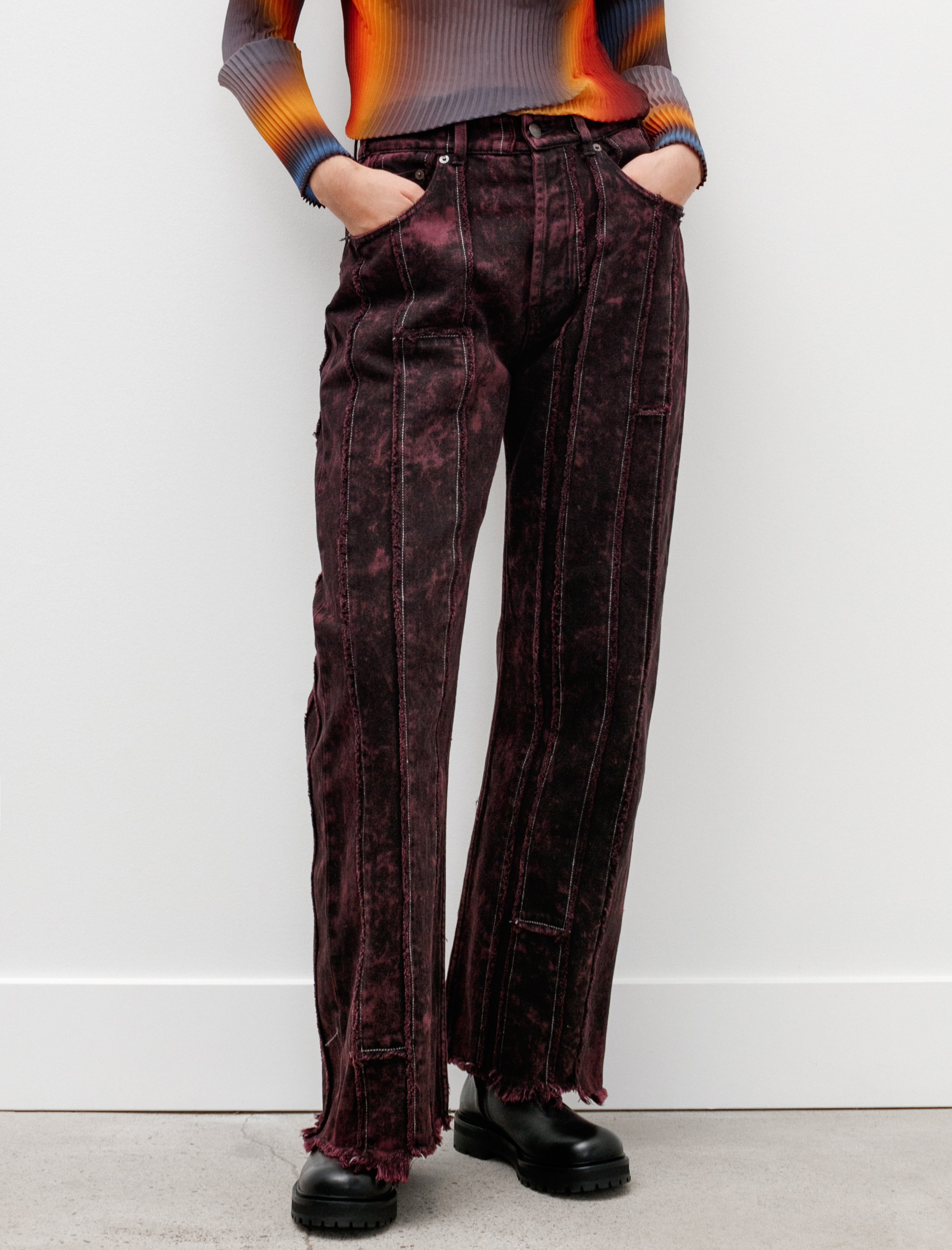 2021 Loose Fit Jeans Black/Red Wine