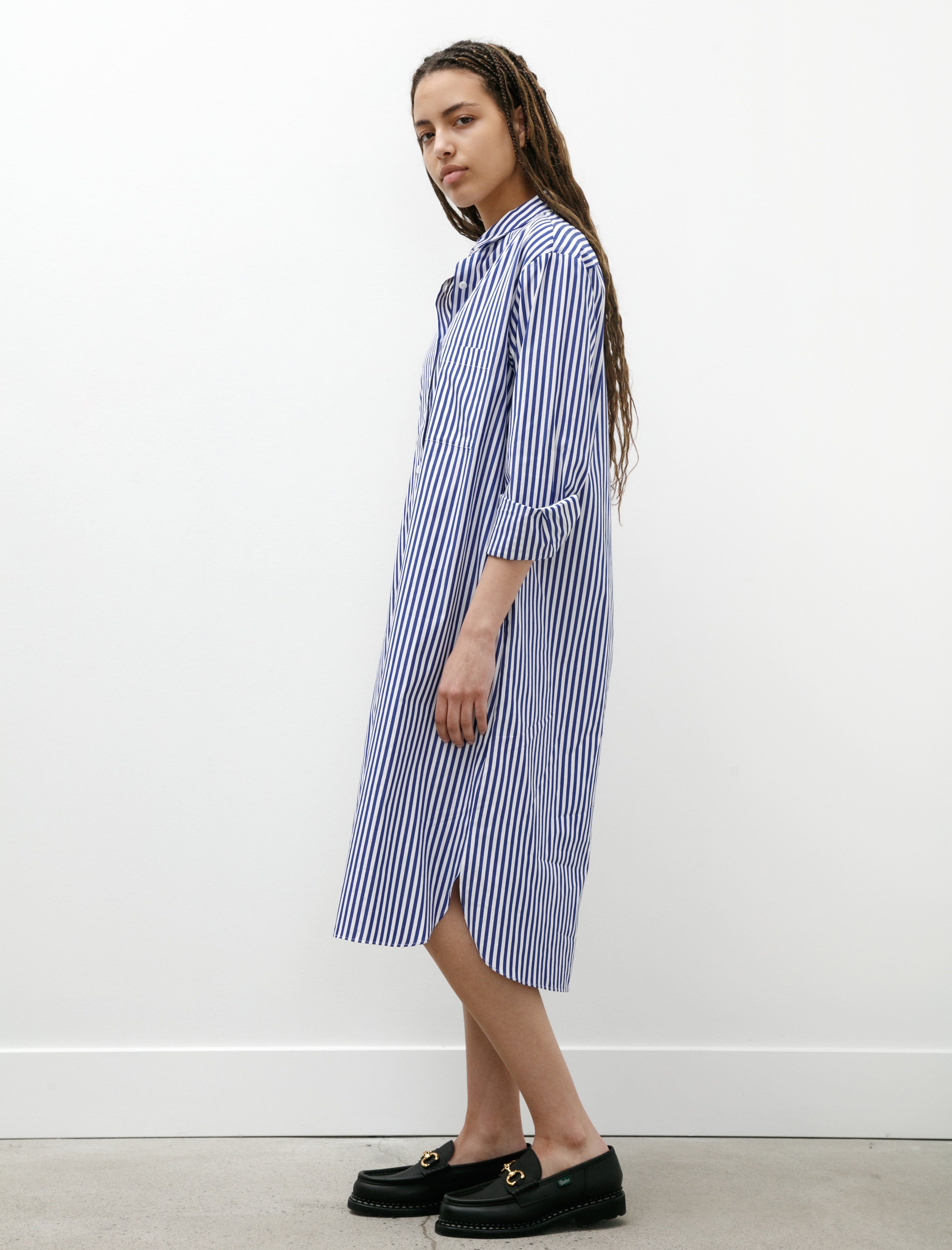 Sunspel Shirt Dress Blue/White Stripes