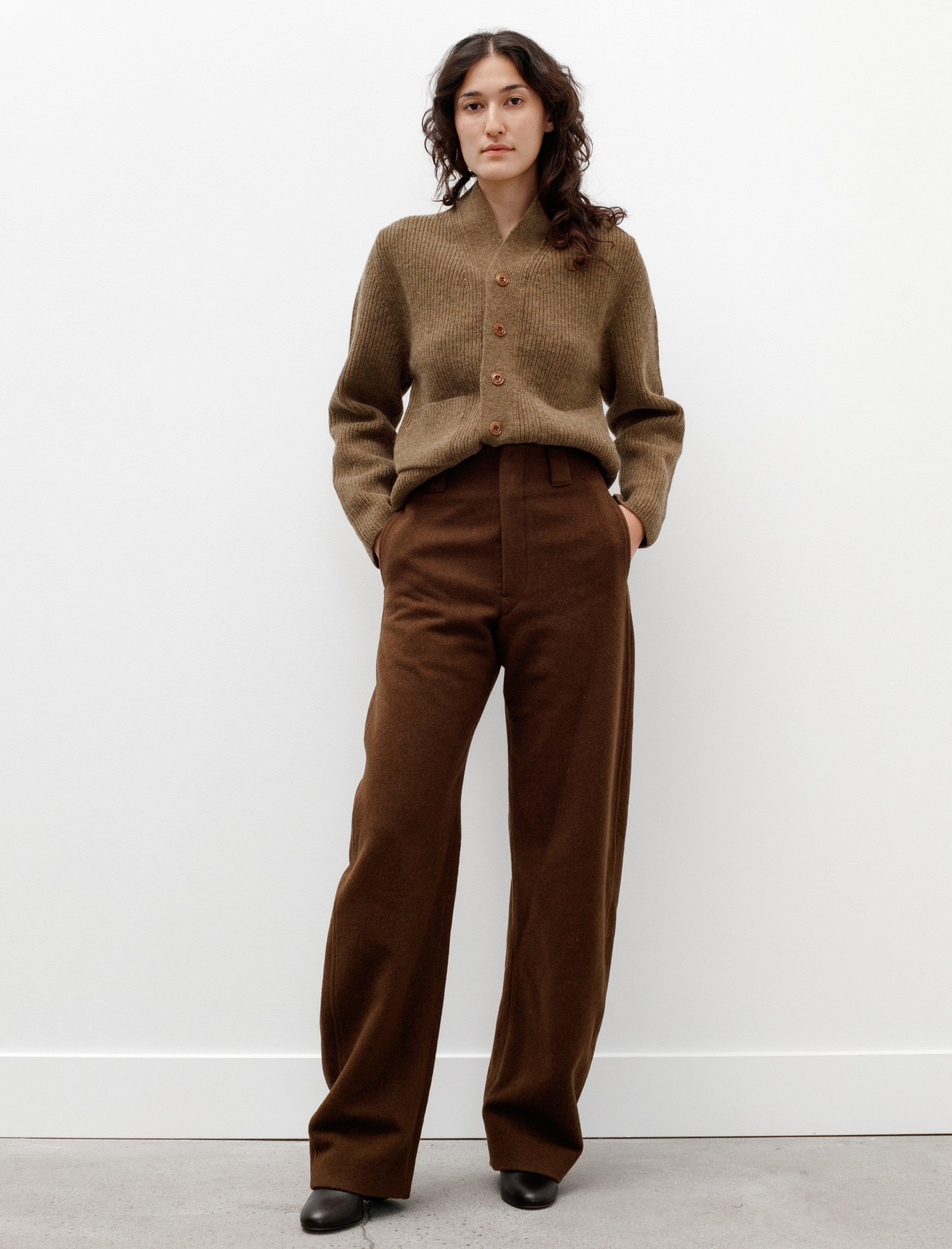 Lemaire Curved Pants Dark Tobacco