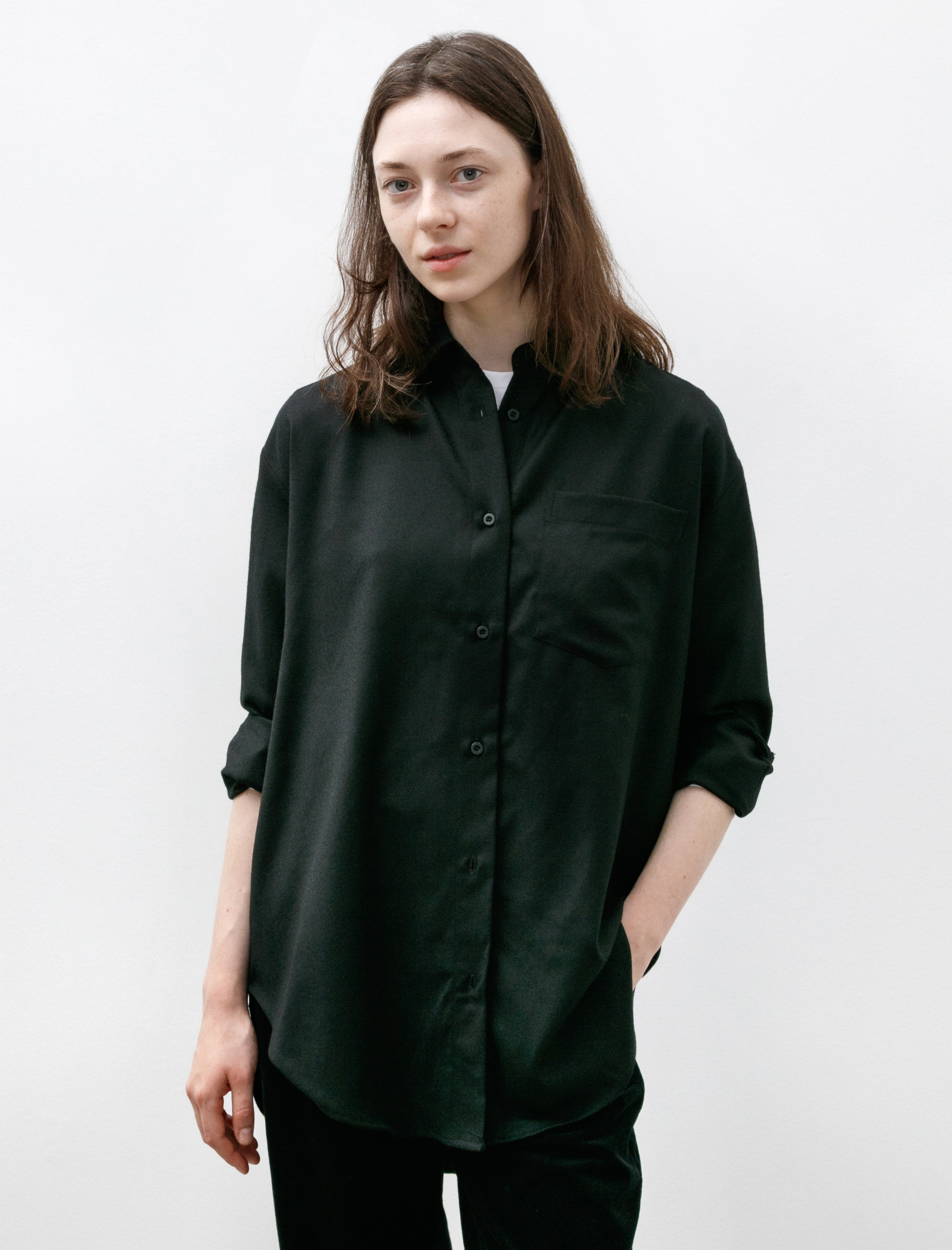 Sunspel Oversized Shirt Black