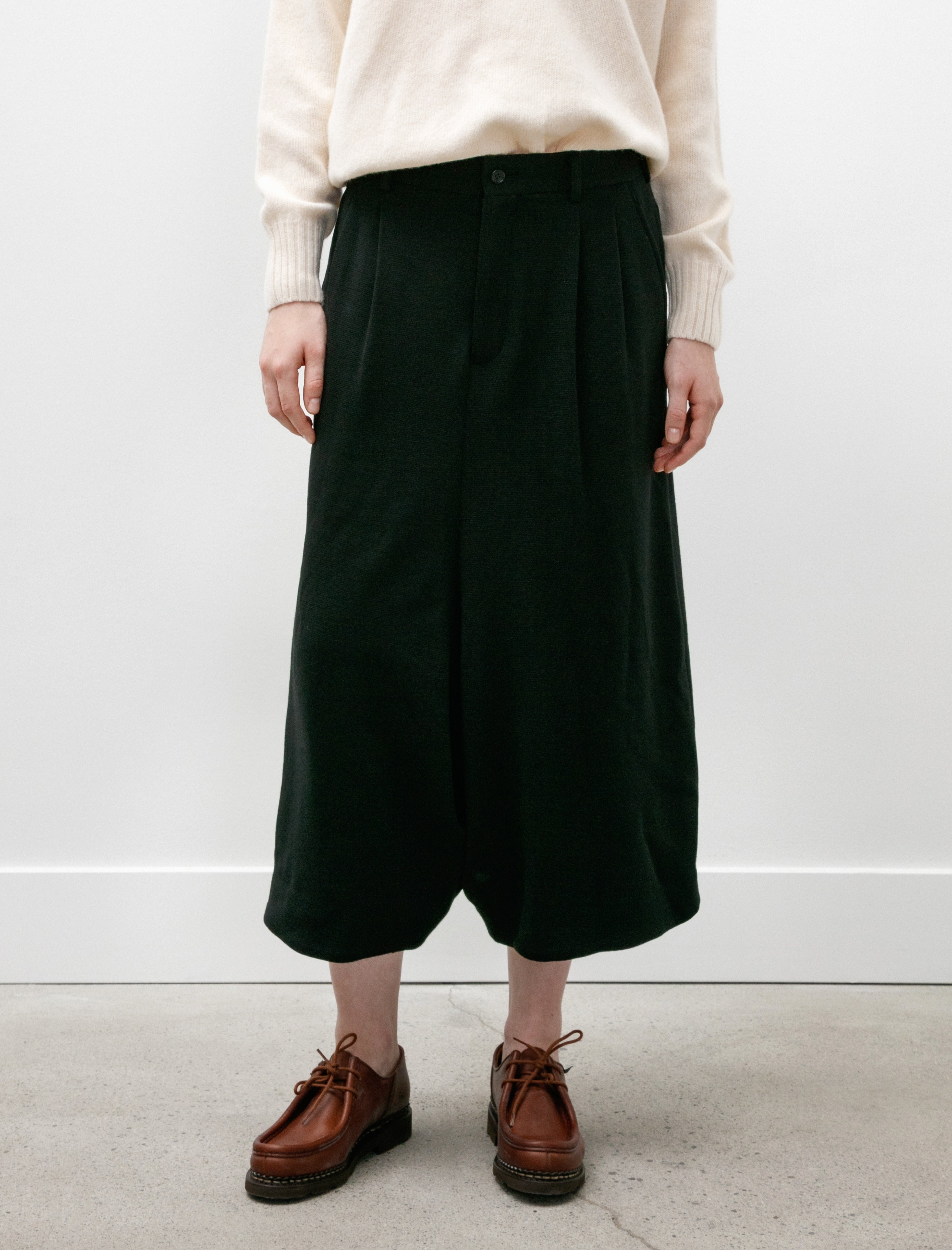 Comme des Garçons Comme des Garçons Pleated Wool Wide Leg Pants Black