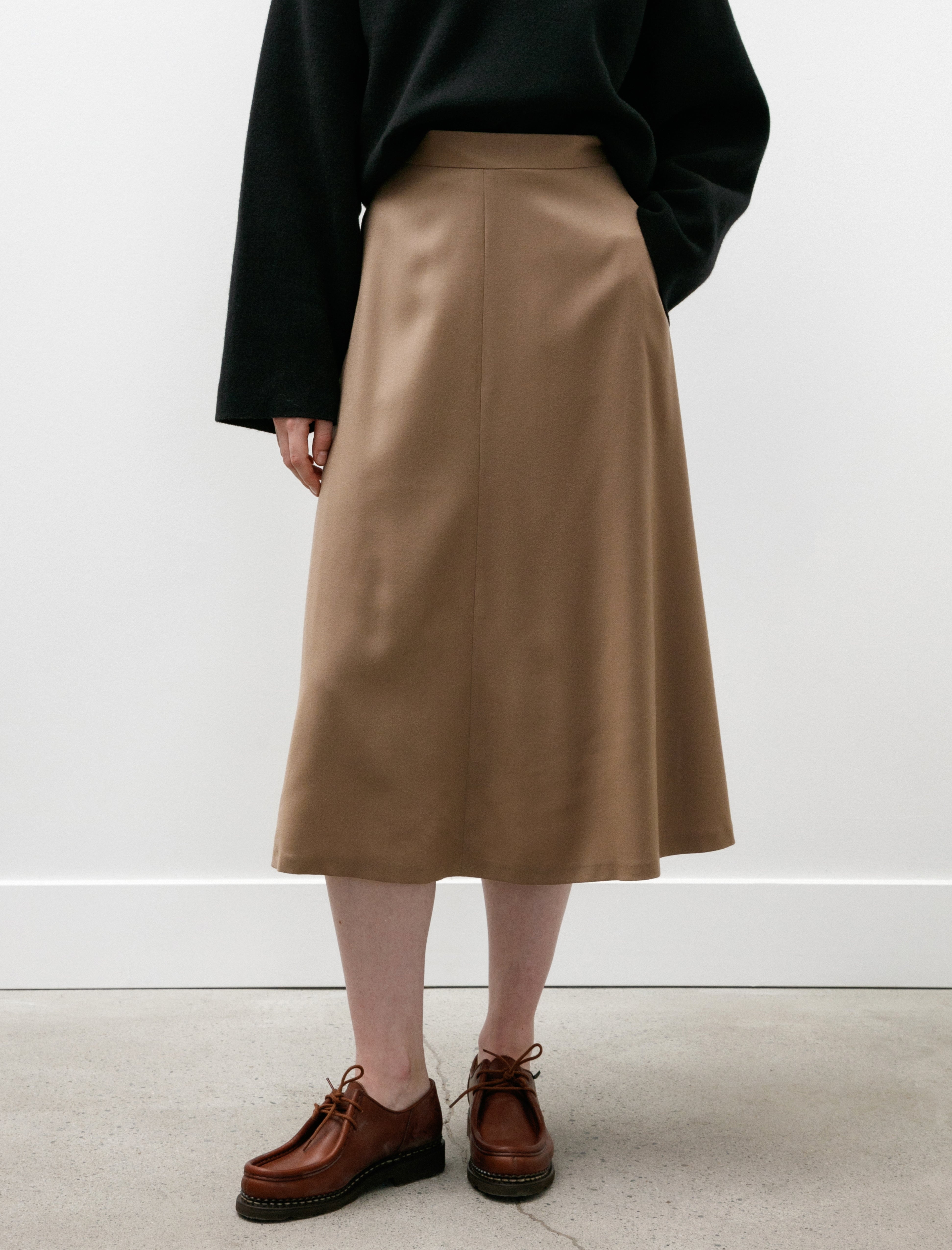 Sunspel A Line Skirt Light Camel