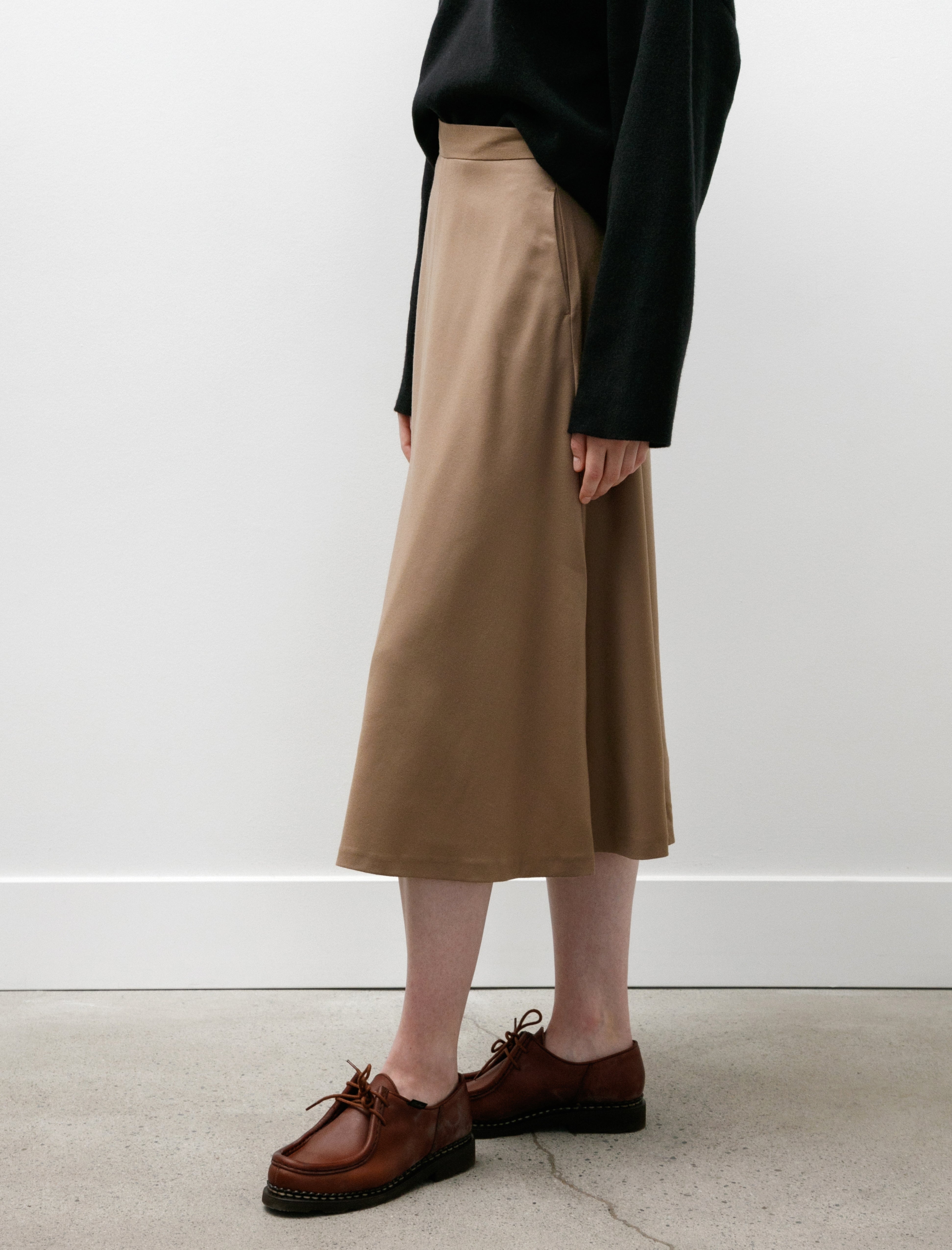 Sunspel A Line Skirt Light Camel