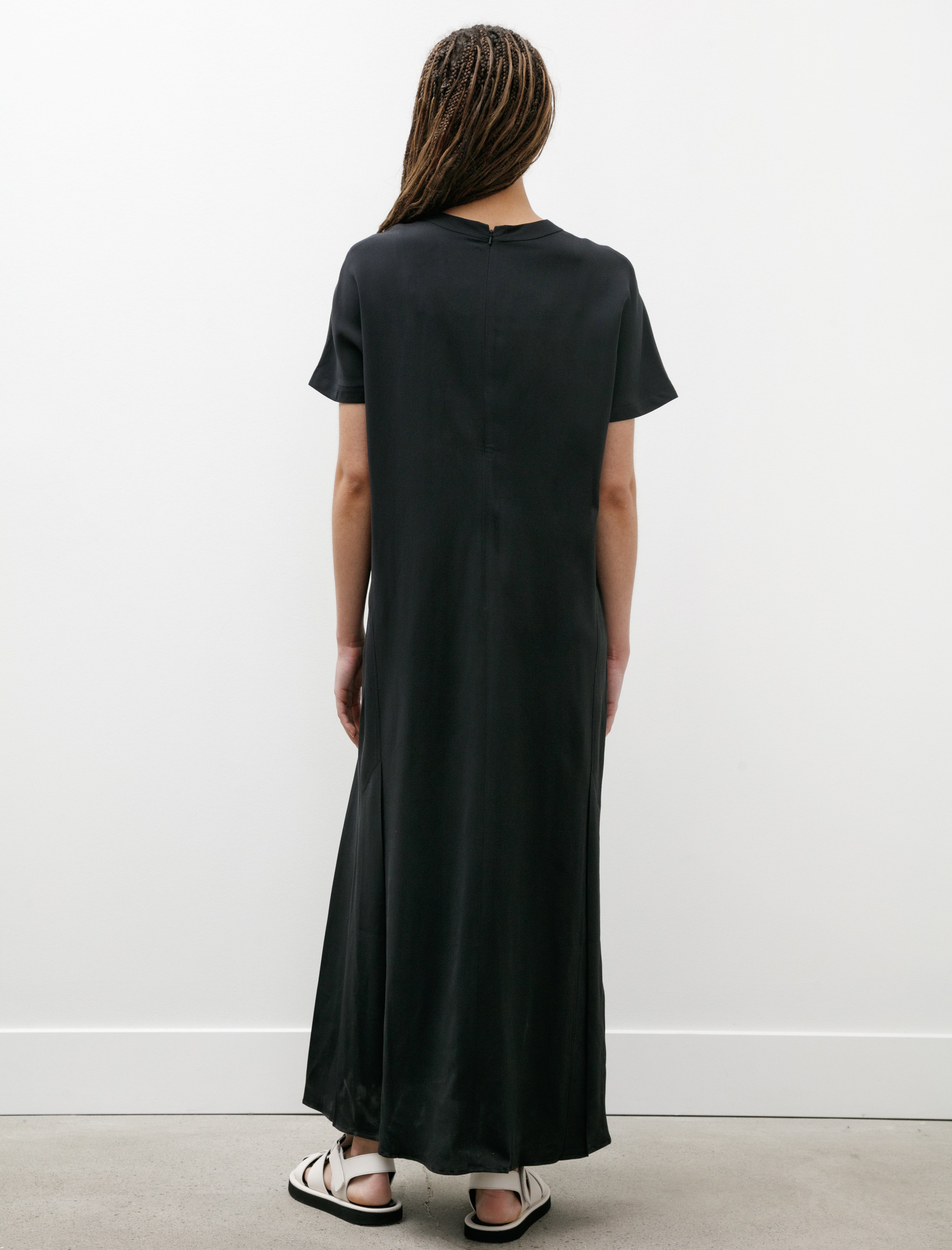 Studio Nicholson Kaplan Stitch Pleat Dress Darkest Navy