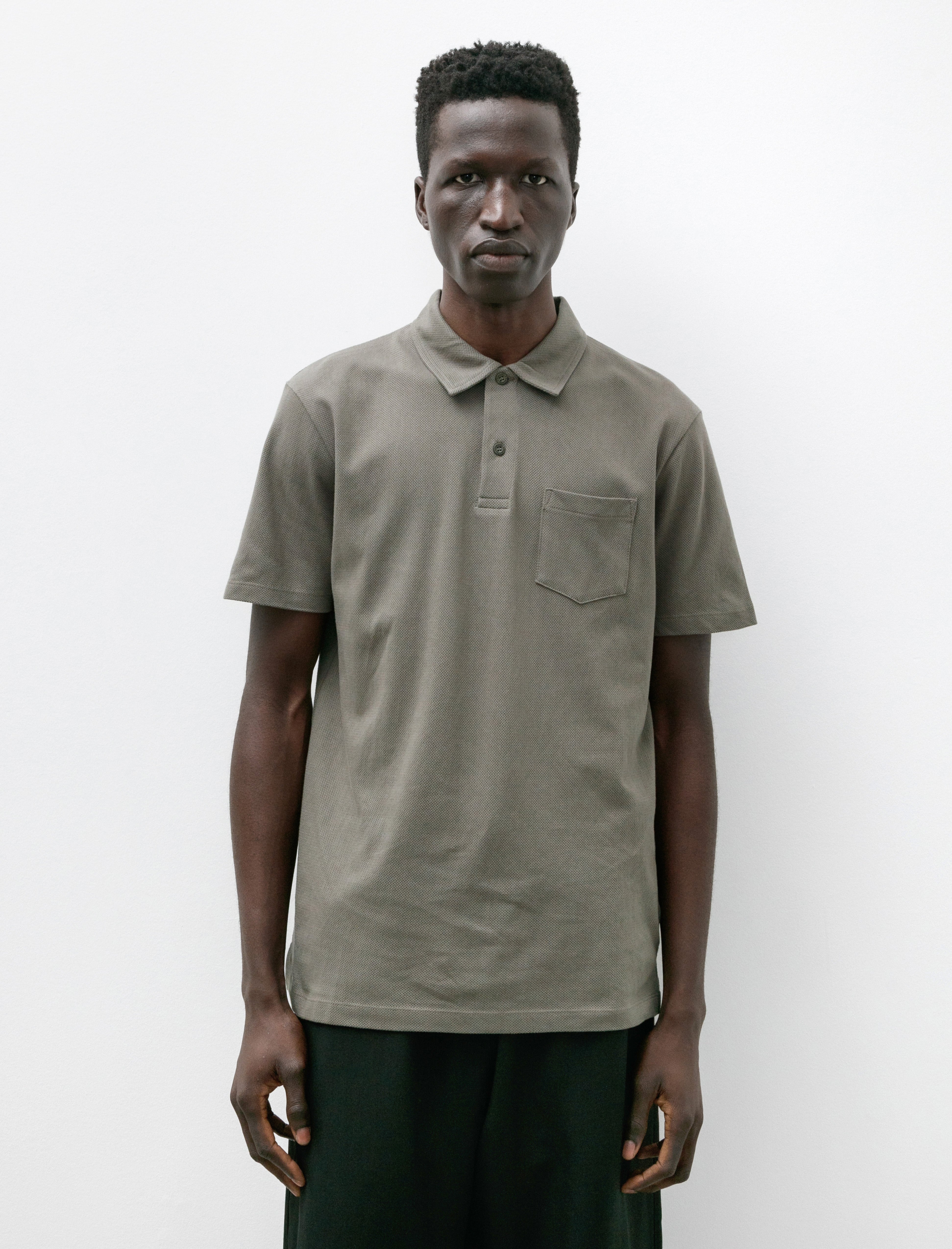 Sunspel Riviera Polo Shirt Khaki