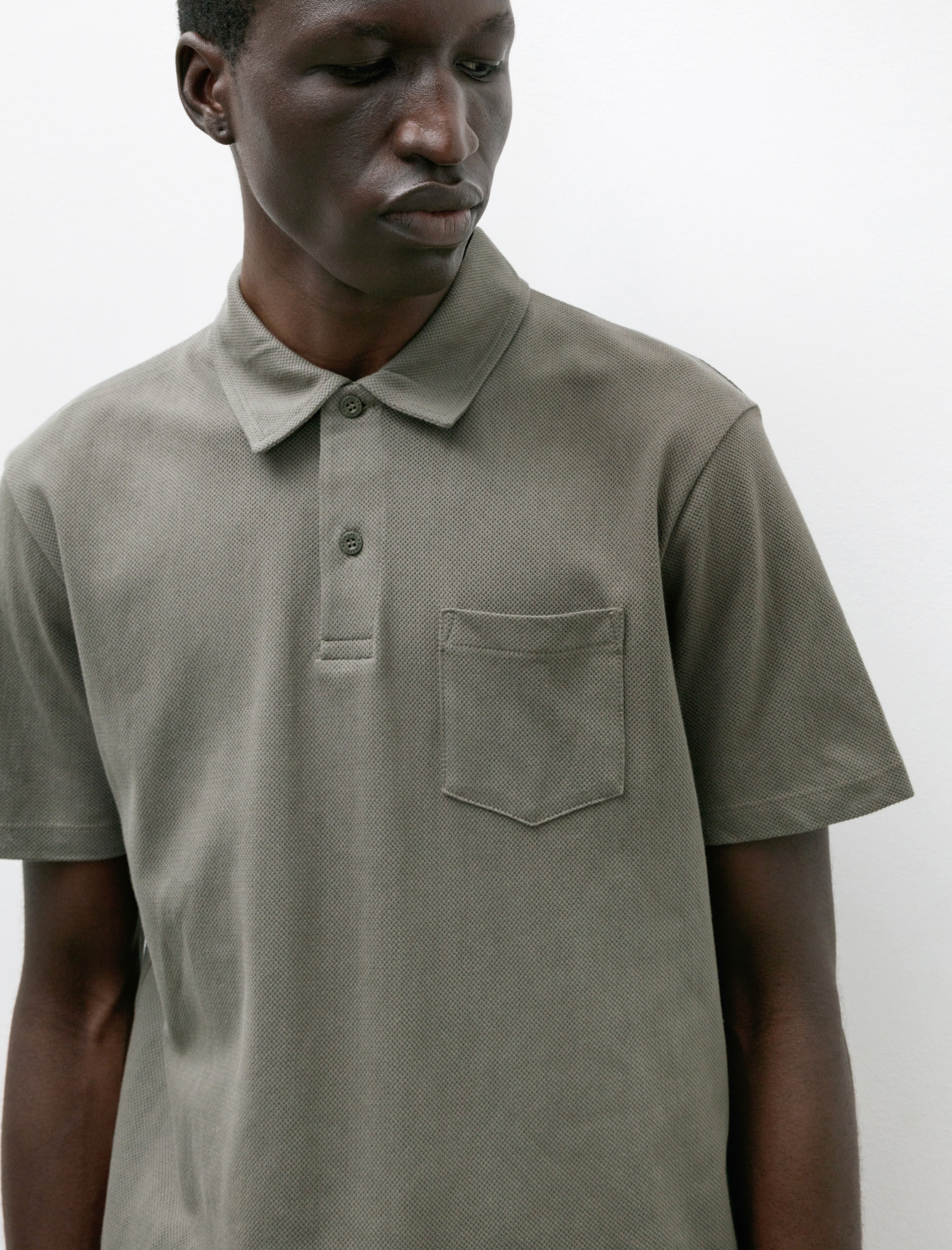 Sunspel Riviera Polo Shirt Khaki