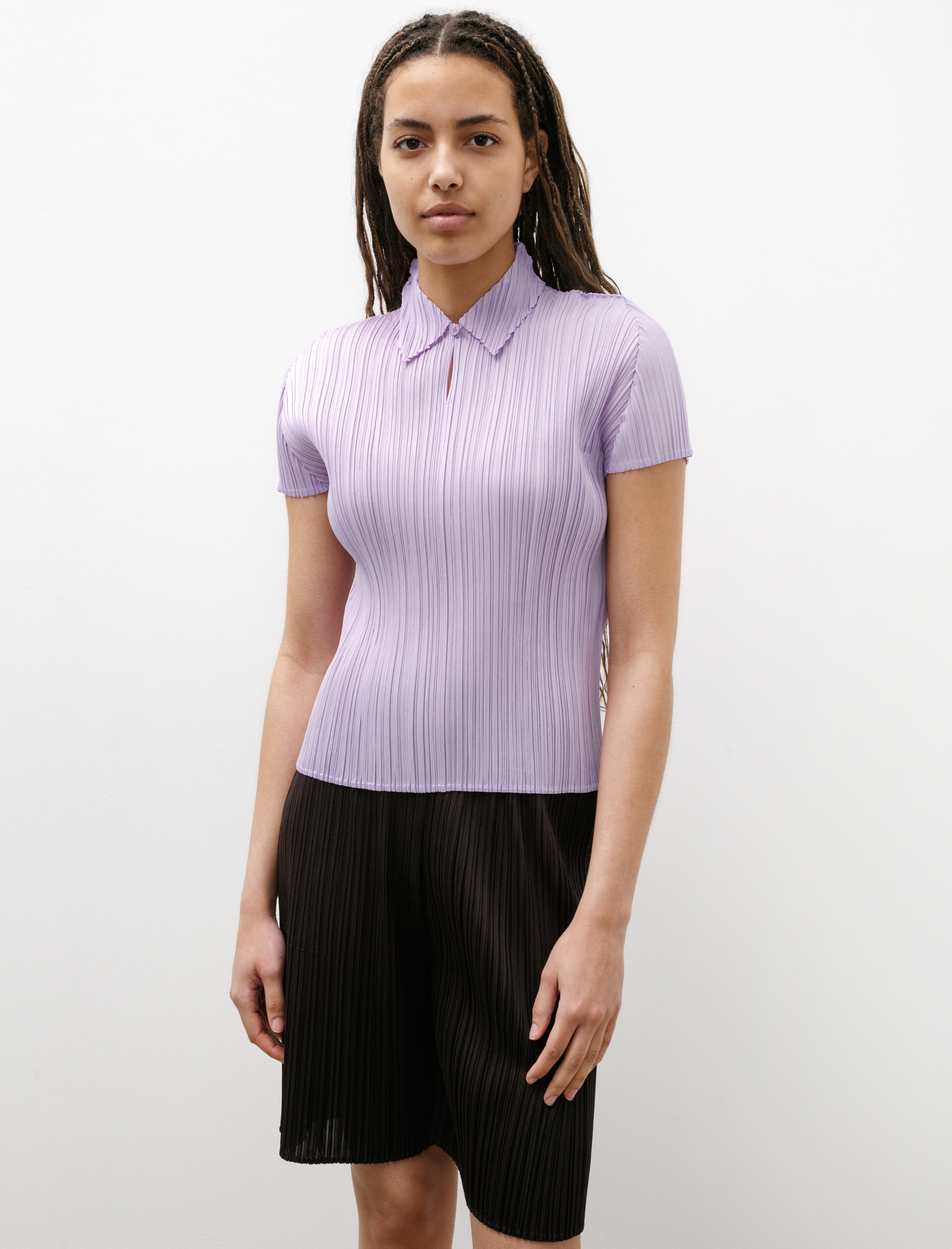 Pleats Please by Issey Miyake Monthly Colours SS Polo Purple Onion Neighbour