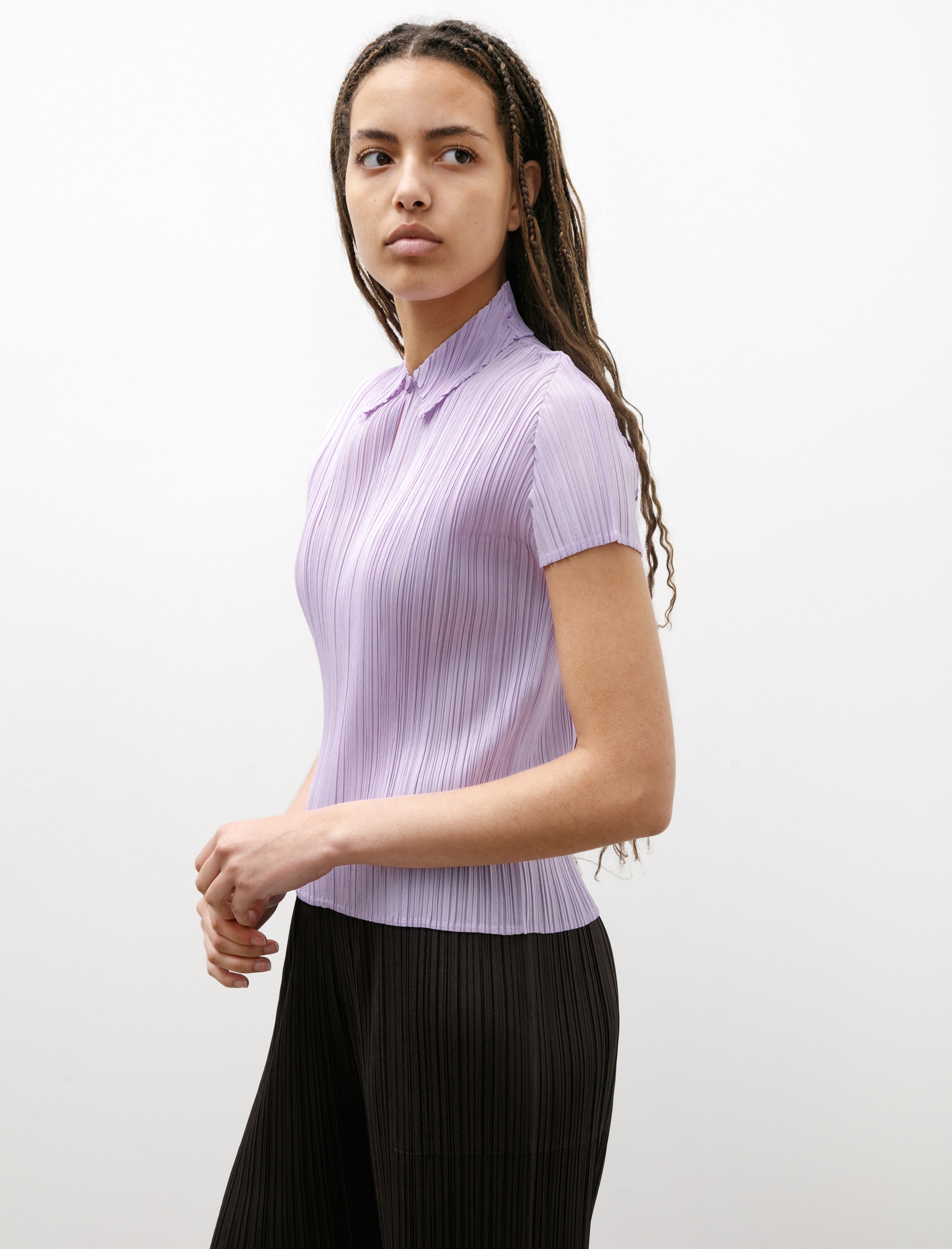 Pleats Please by Issey Miyake Monthly Colours SS Polo Purple Onion