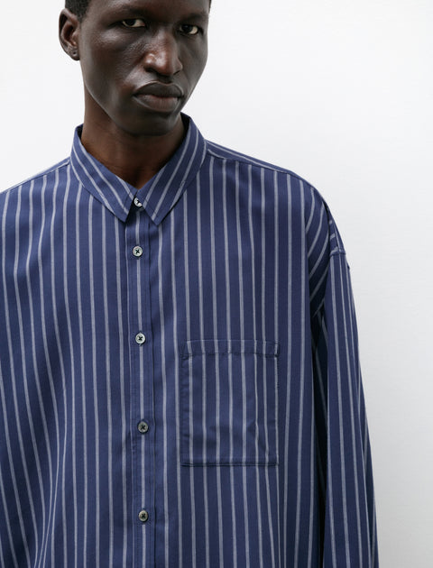 Polyploid Wide Shirt C Navy Stripe