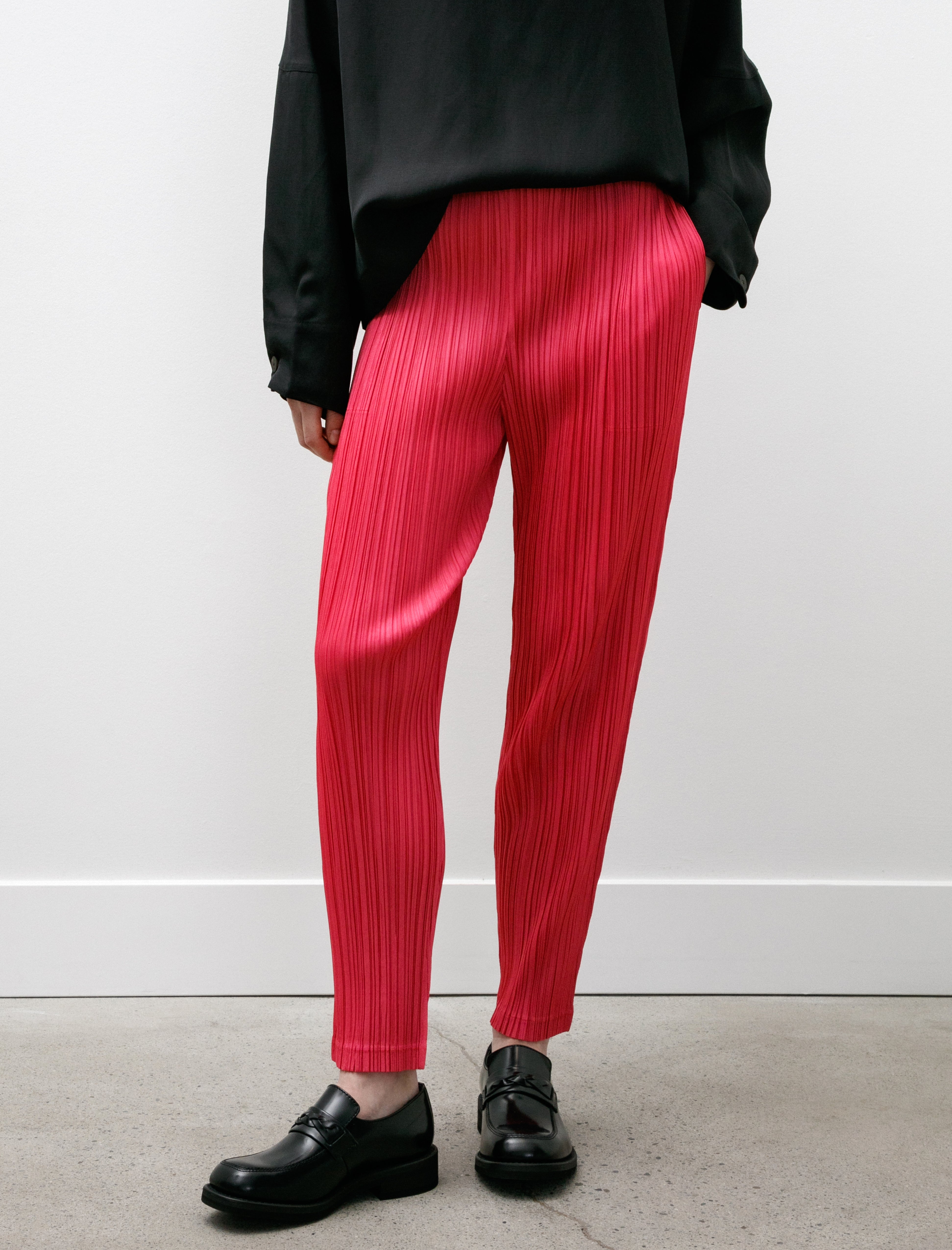 Pleats Please by Issey Miyake Thicker Bottoms Pants Bright Pink