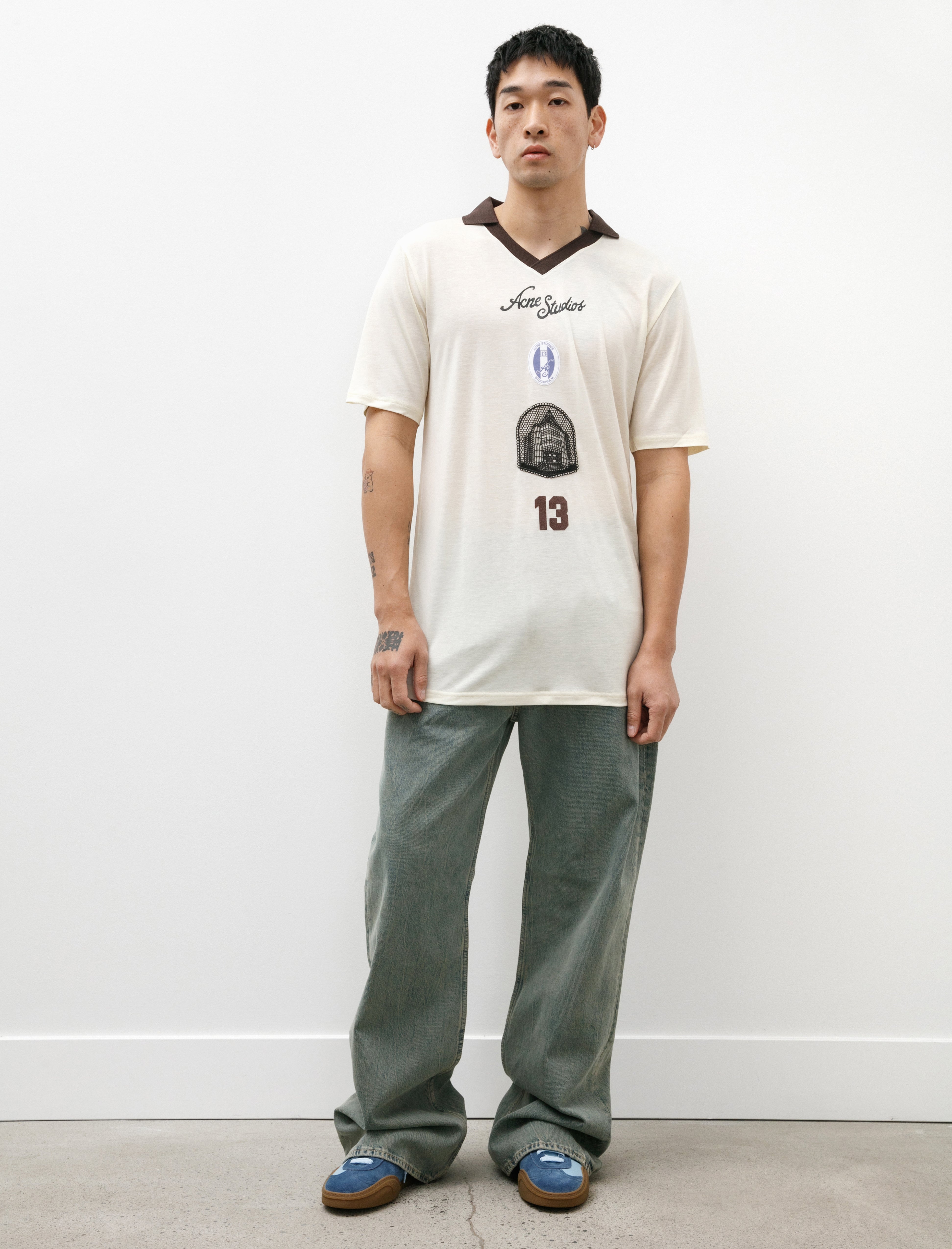 Acne Studios Sport Logo T-Shirt Ivory White