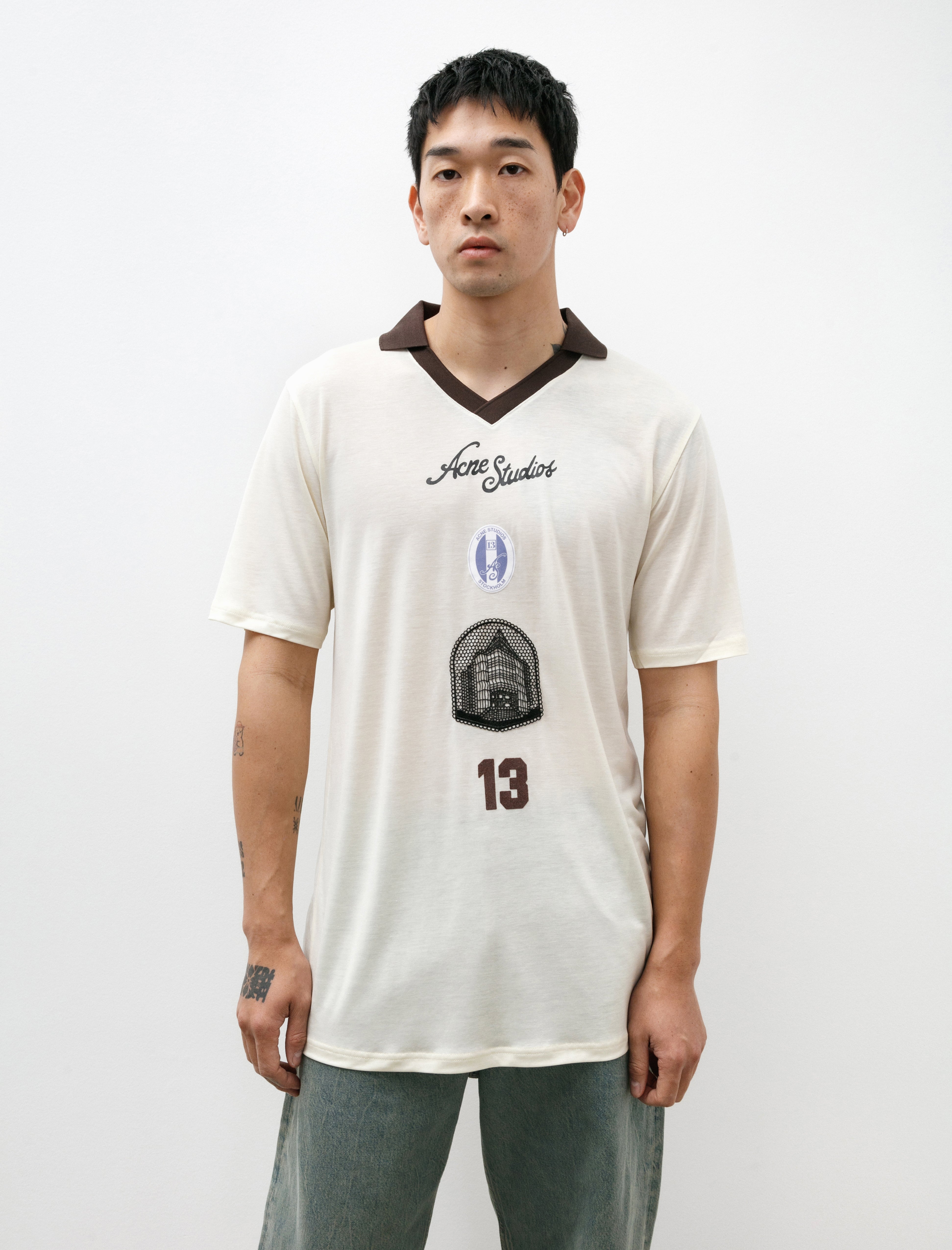 Acne Studios Sport Logo T-Shirt Ivory White