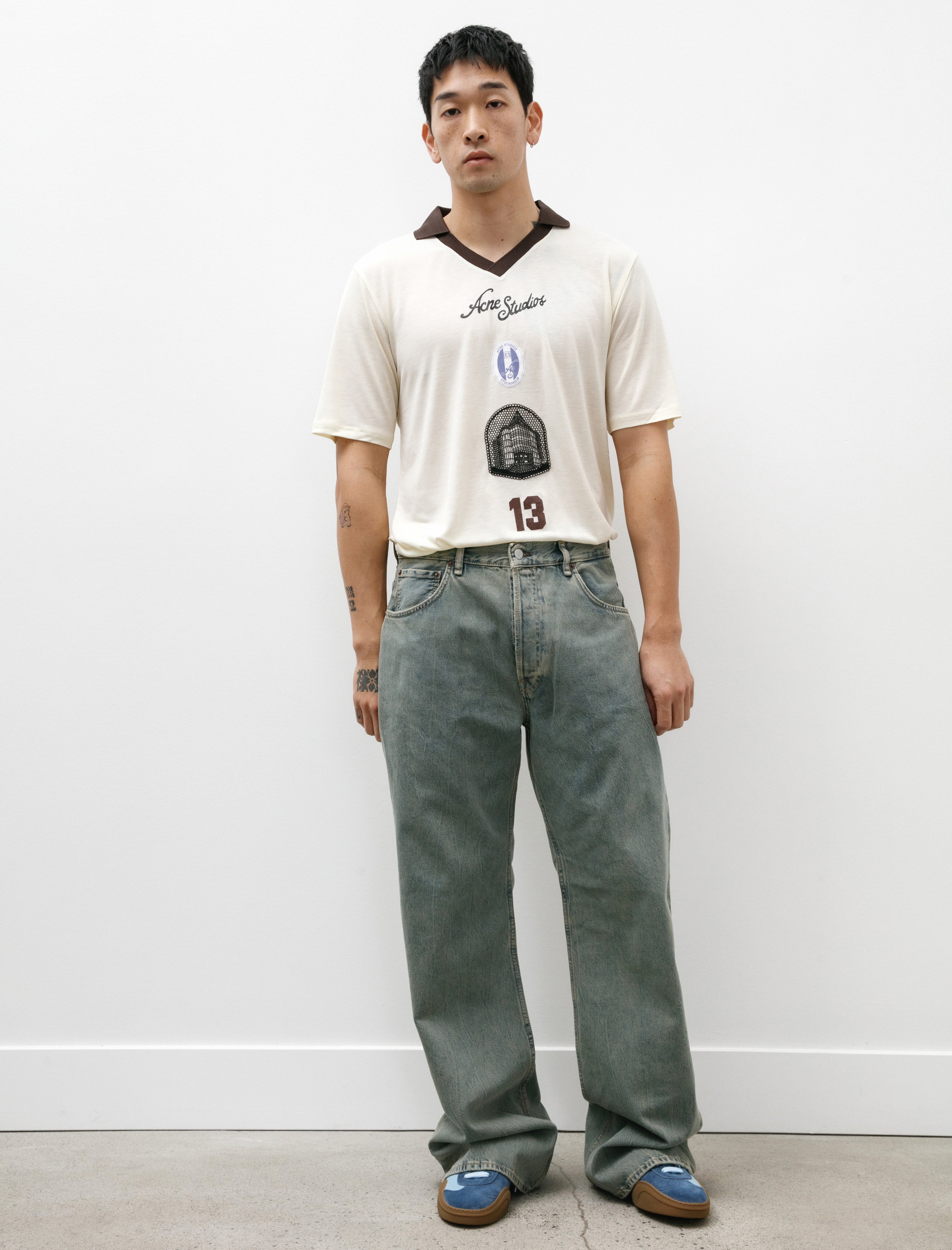 Acne Studios Sport Logo T-Shirt Ivory White