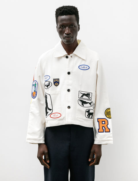 Bode Cambridge Patch Jacket White