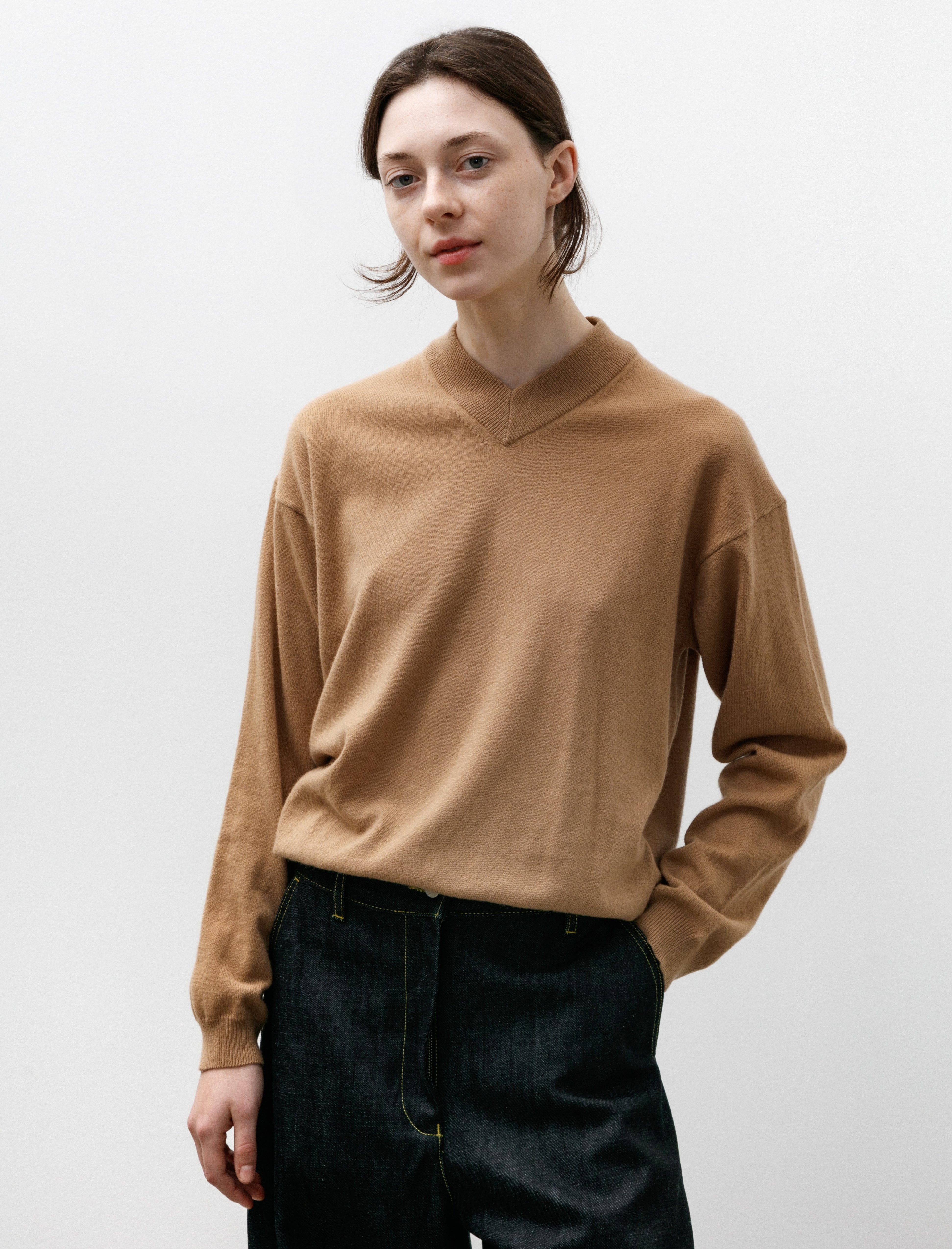 Studio Nicholson Fiore Longsleeved Lambswool Knit Peanut