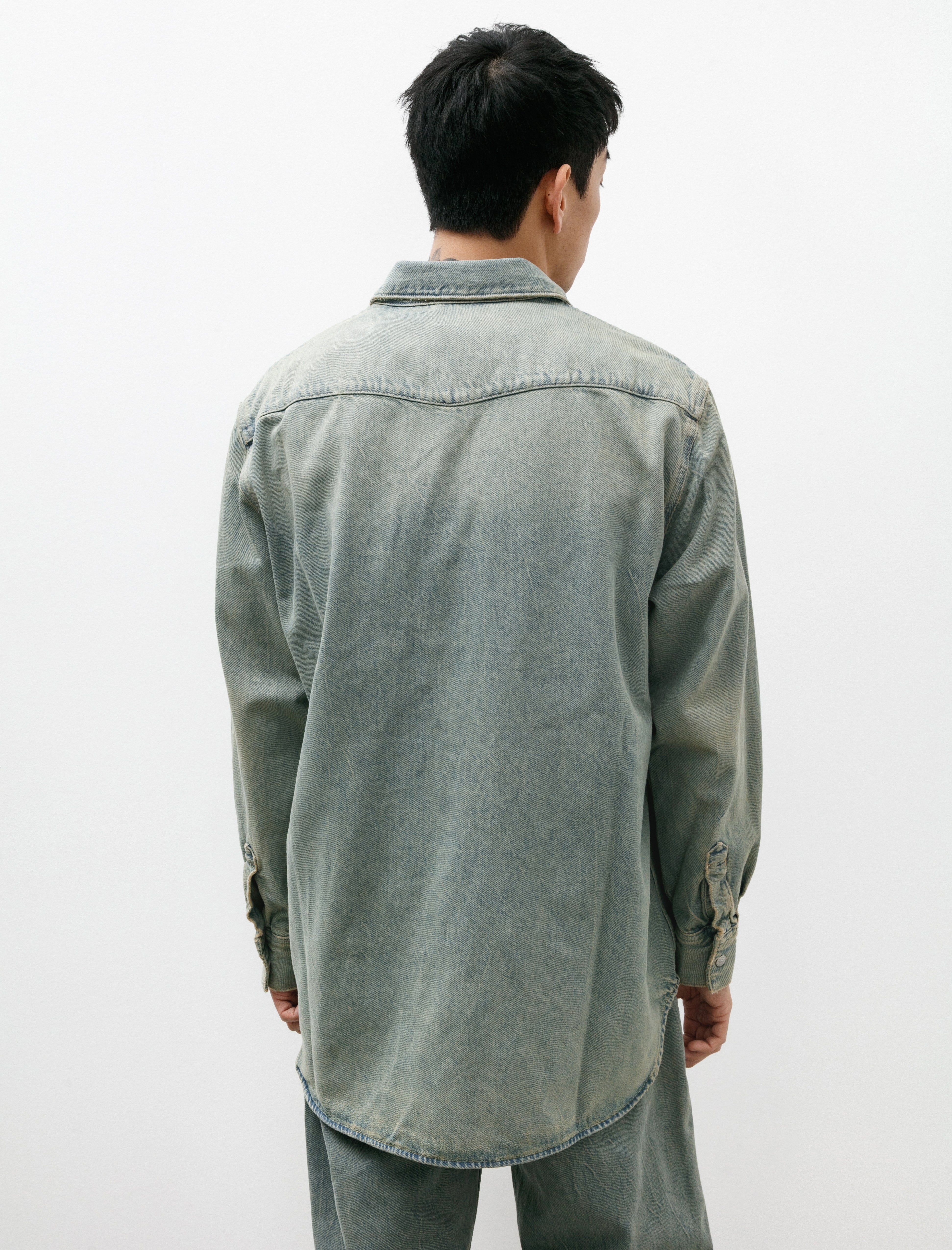 Acne Studios Relaxed Fit Denim Shirt Blue Beige