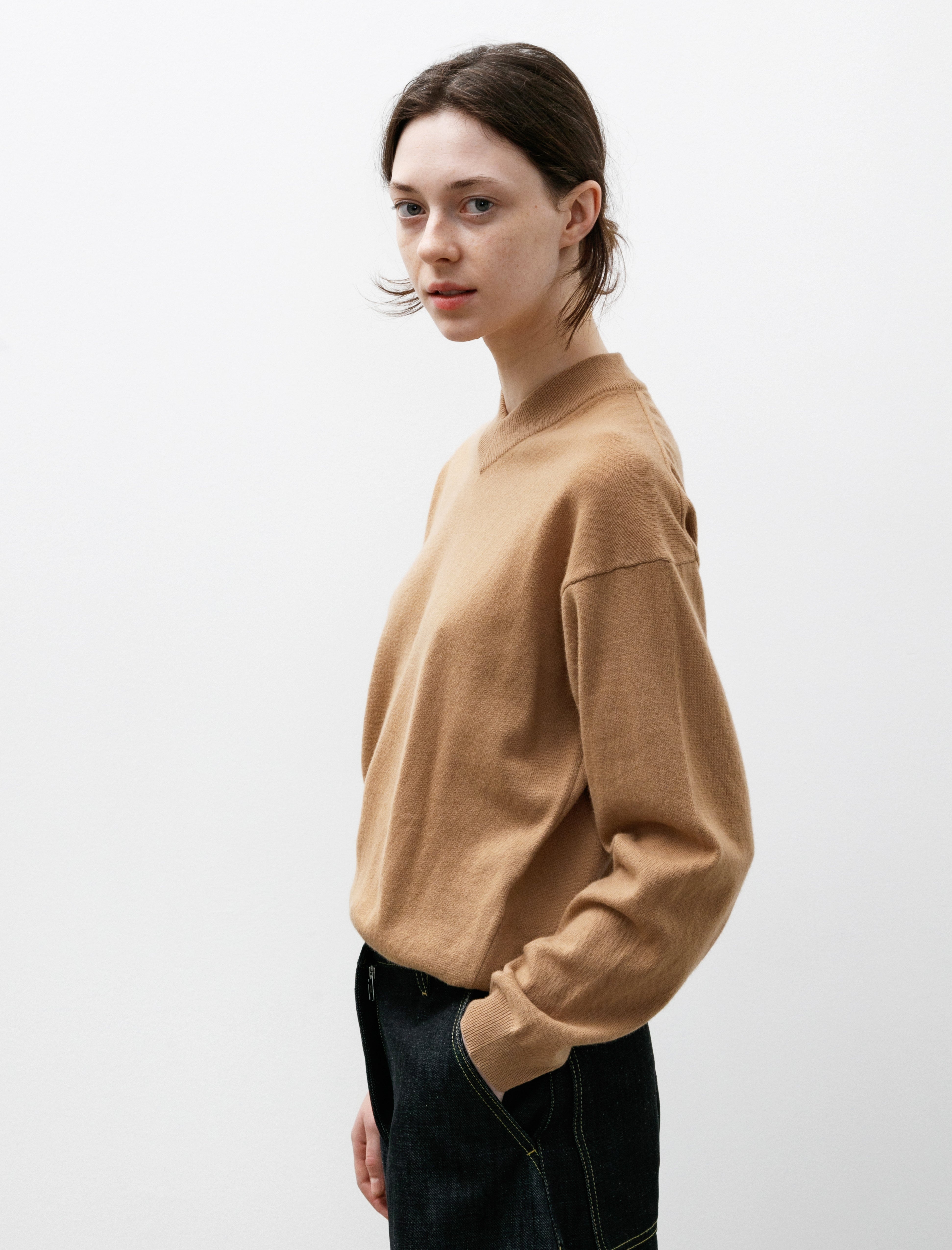 Studio Nicholson Fiore Longsleeved Lambswool Knit Peanut