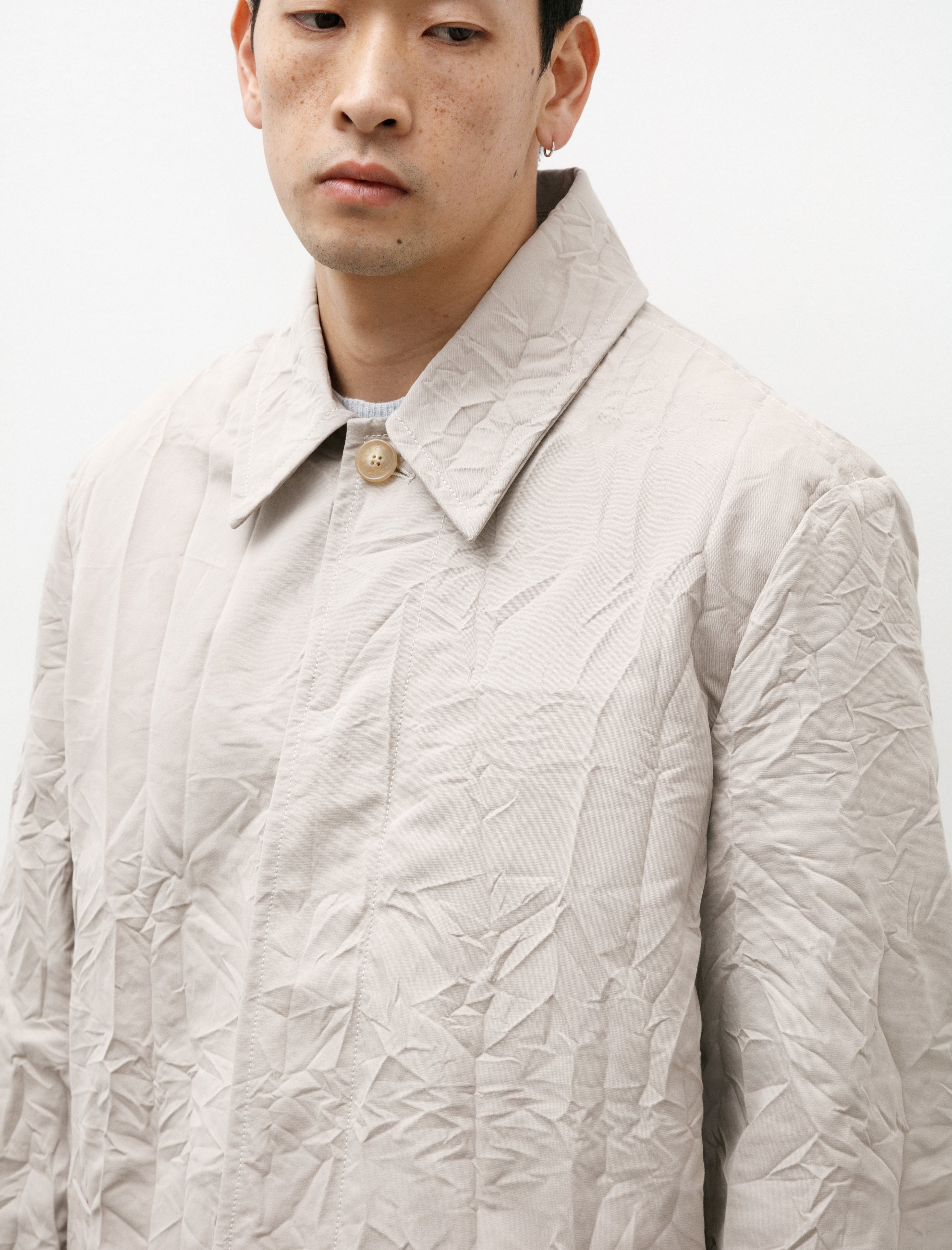 Acne Studios Crinkled Trench Coat Light Beige