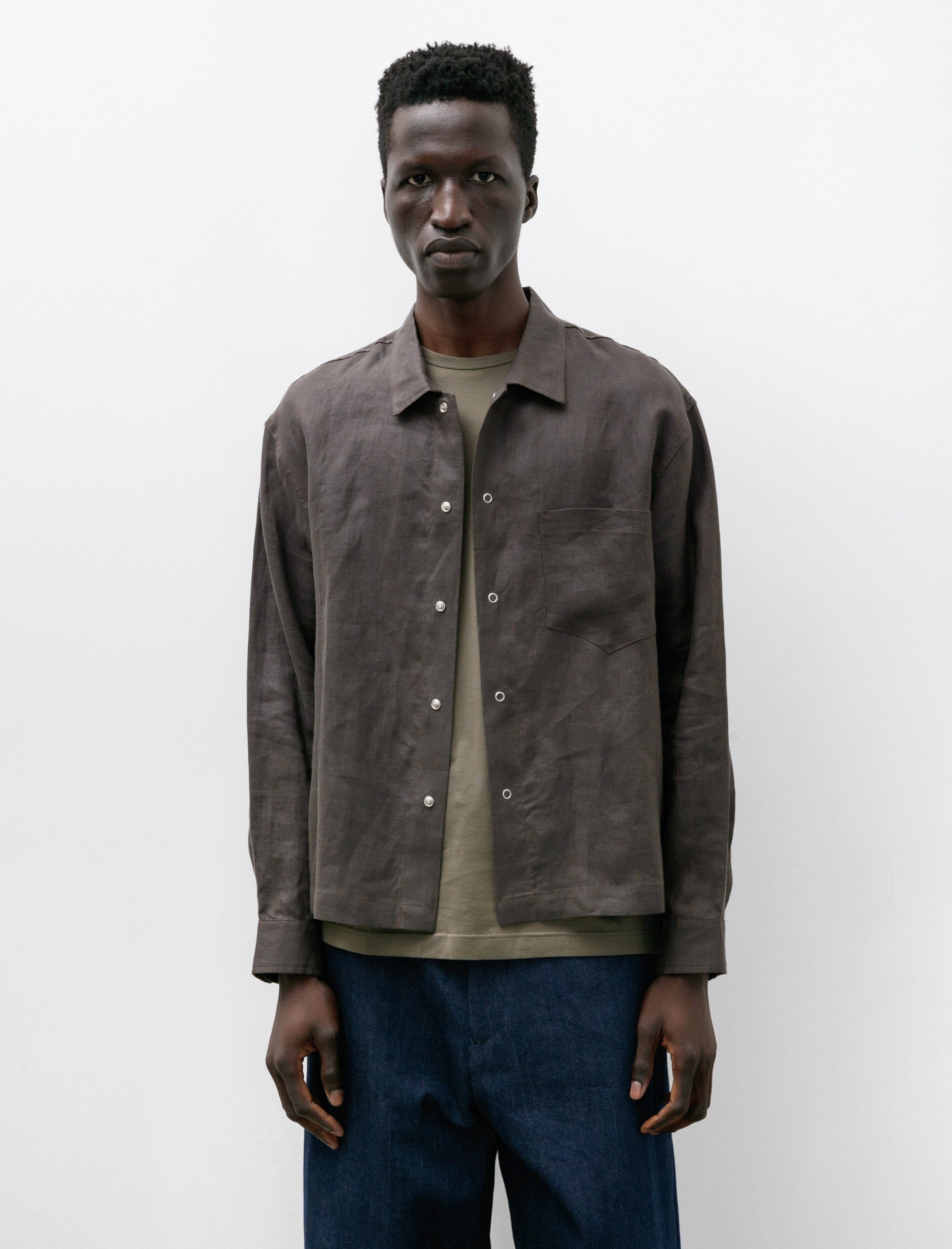 James Coward Workshop Shirt Smoke Linen