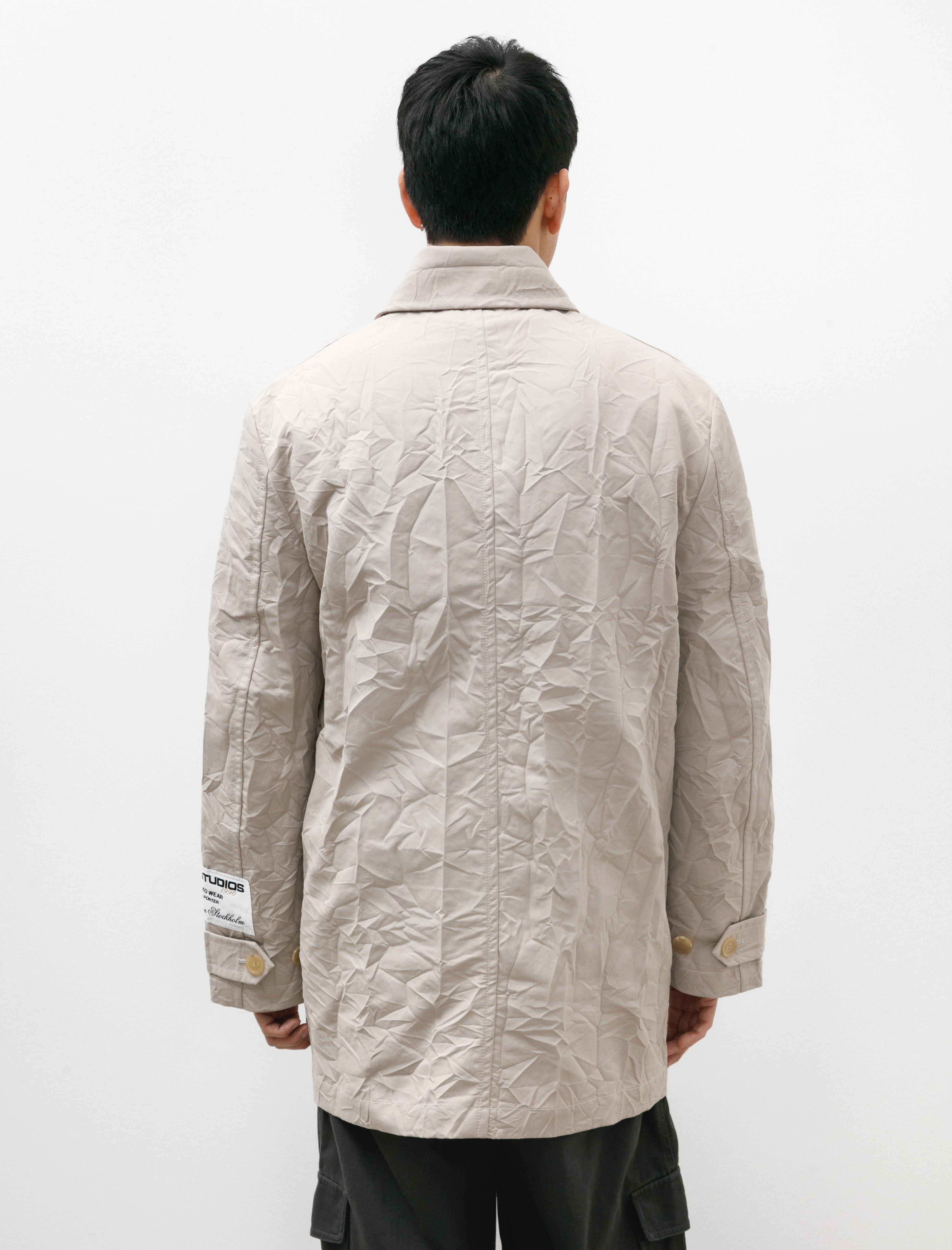 Acne Studios Crinkled Trench Coat Light Beige