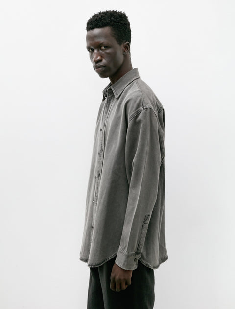 Acne Studios Loose Fit Denim Shirt Anthracite Grey