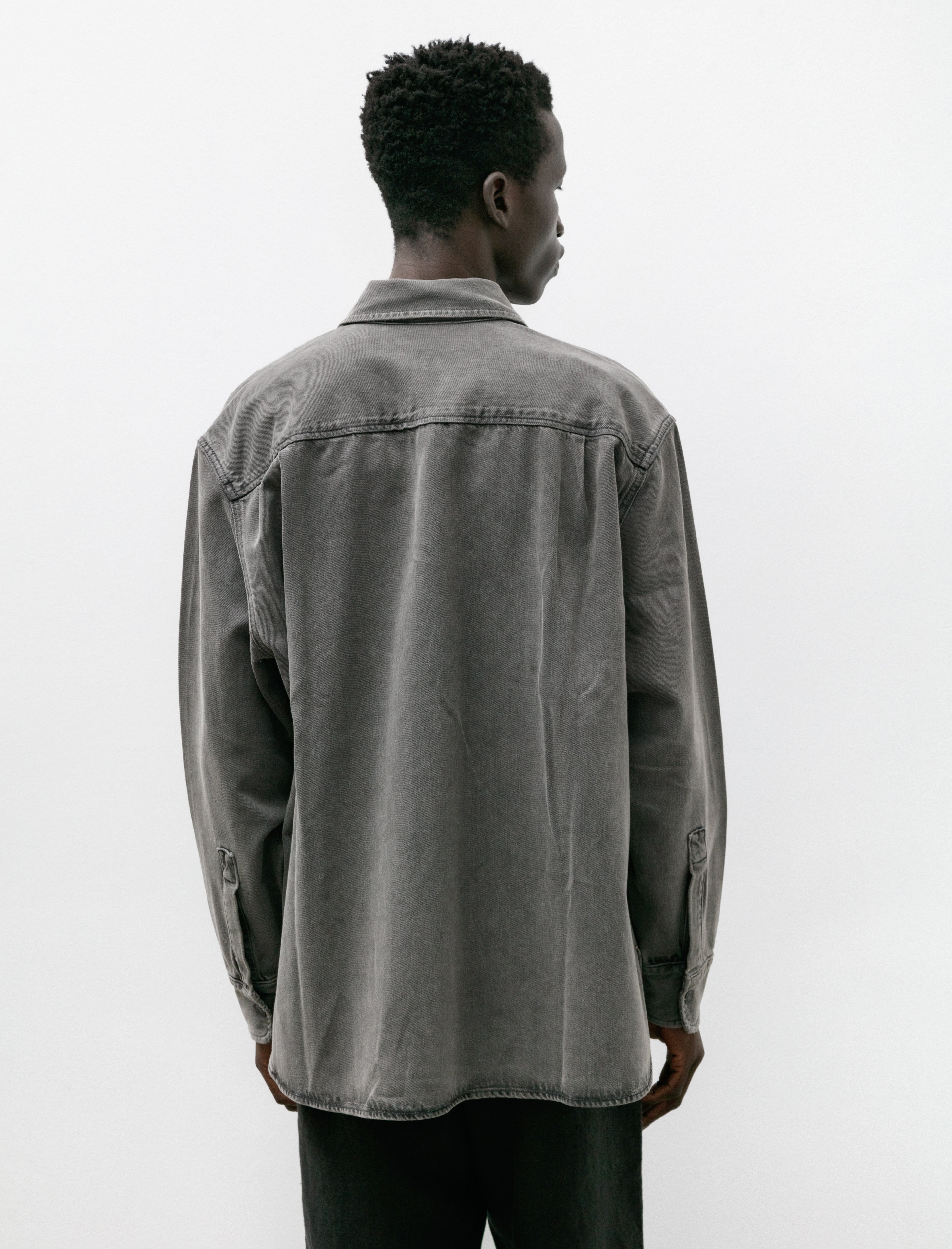 Acne Studios Loose Fit Denim Shirt Anthracite Grey