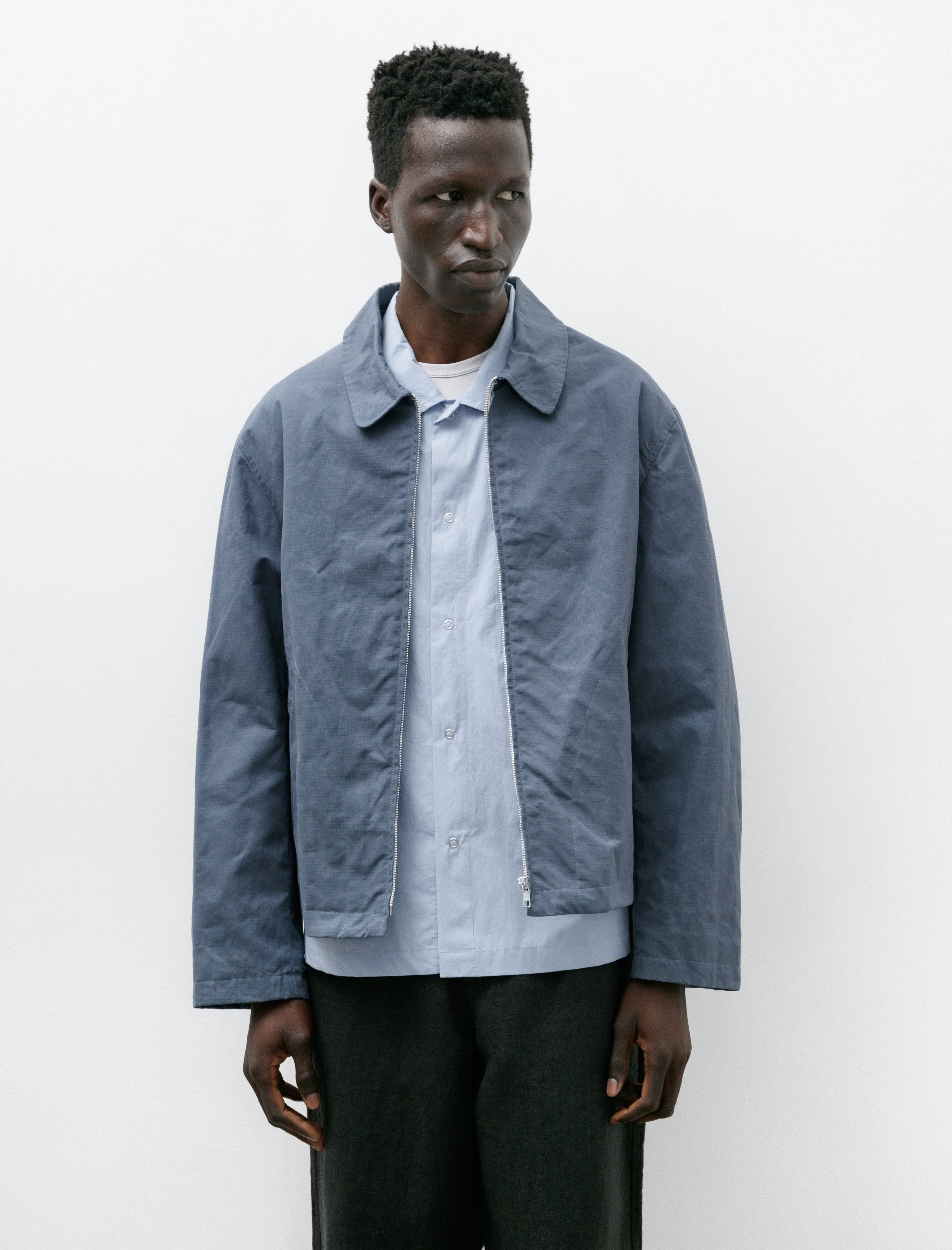 James Coward Site Jacket Dark Chambray Waxed Ripstop