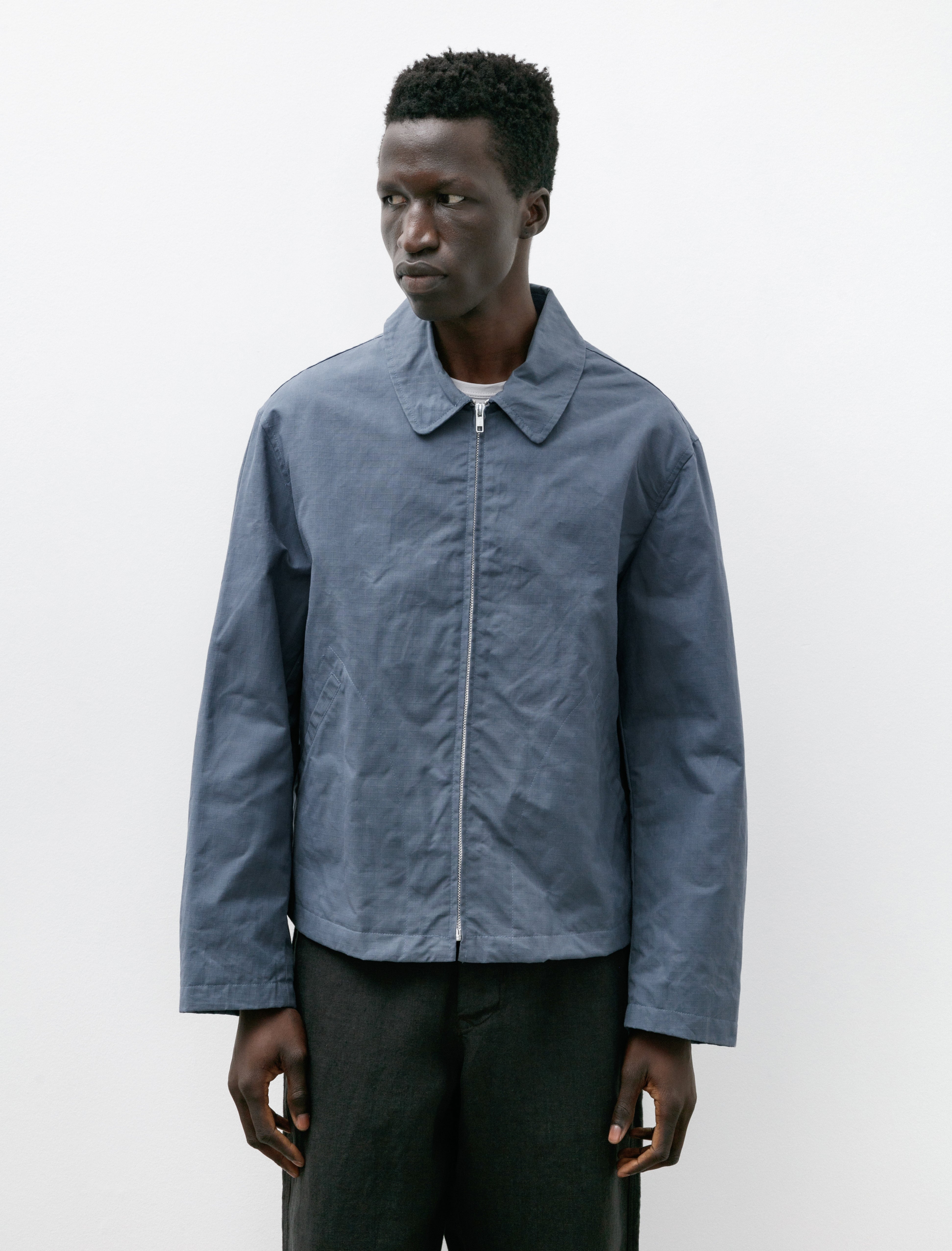 James Coward Site Jacket Dark Chambray Waxed Ripstop