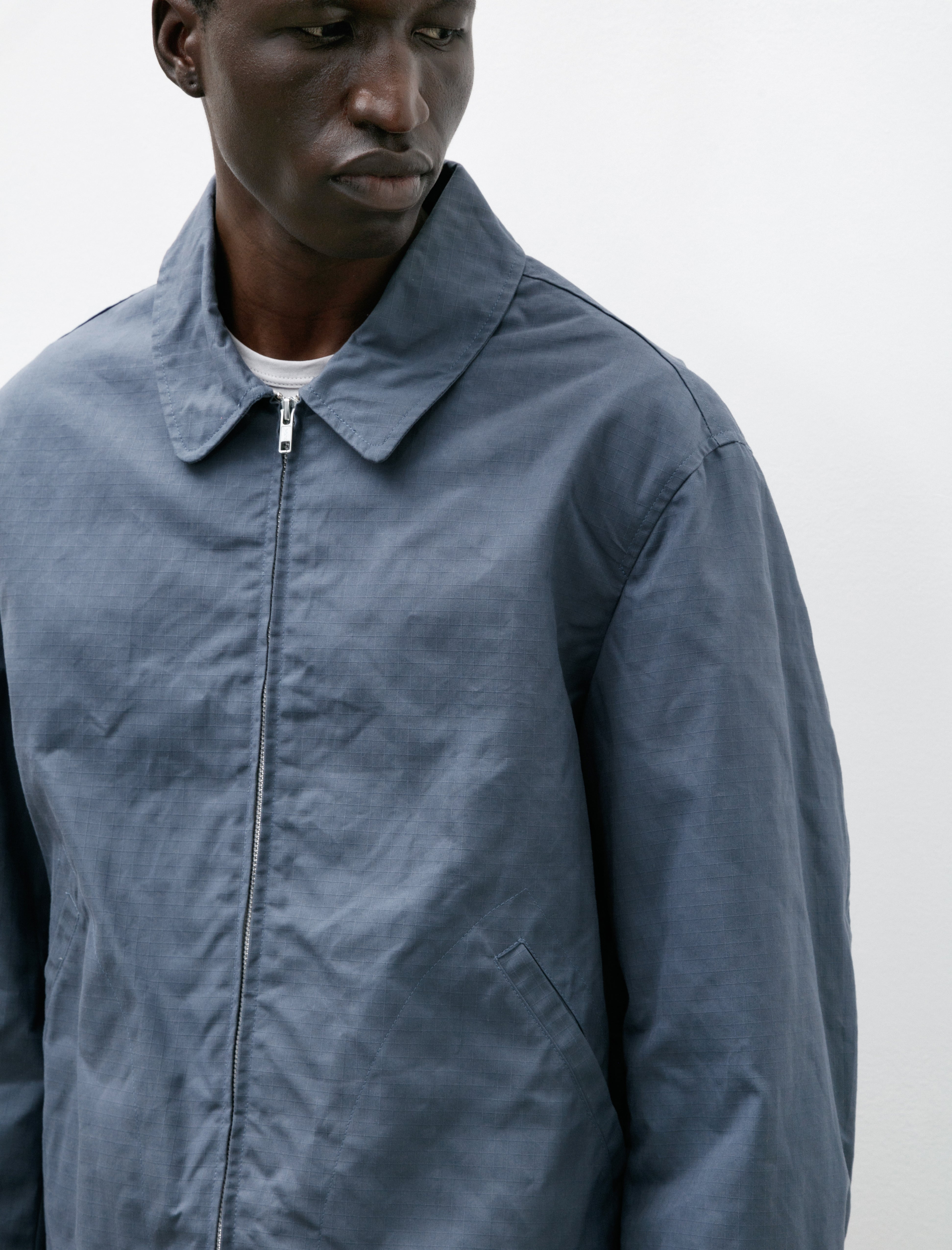 James Coward Site Jacket Dark Chambray Waxed Ripstop