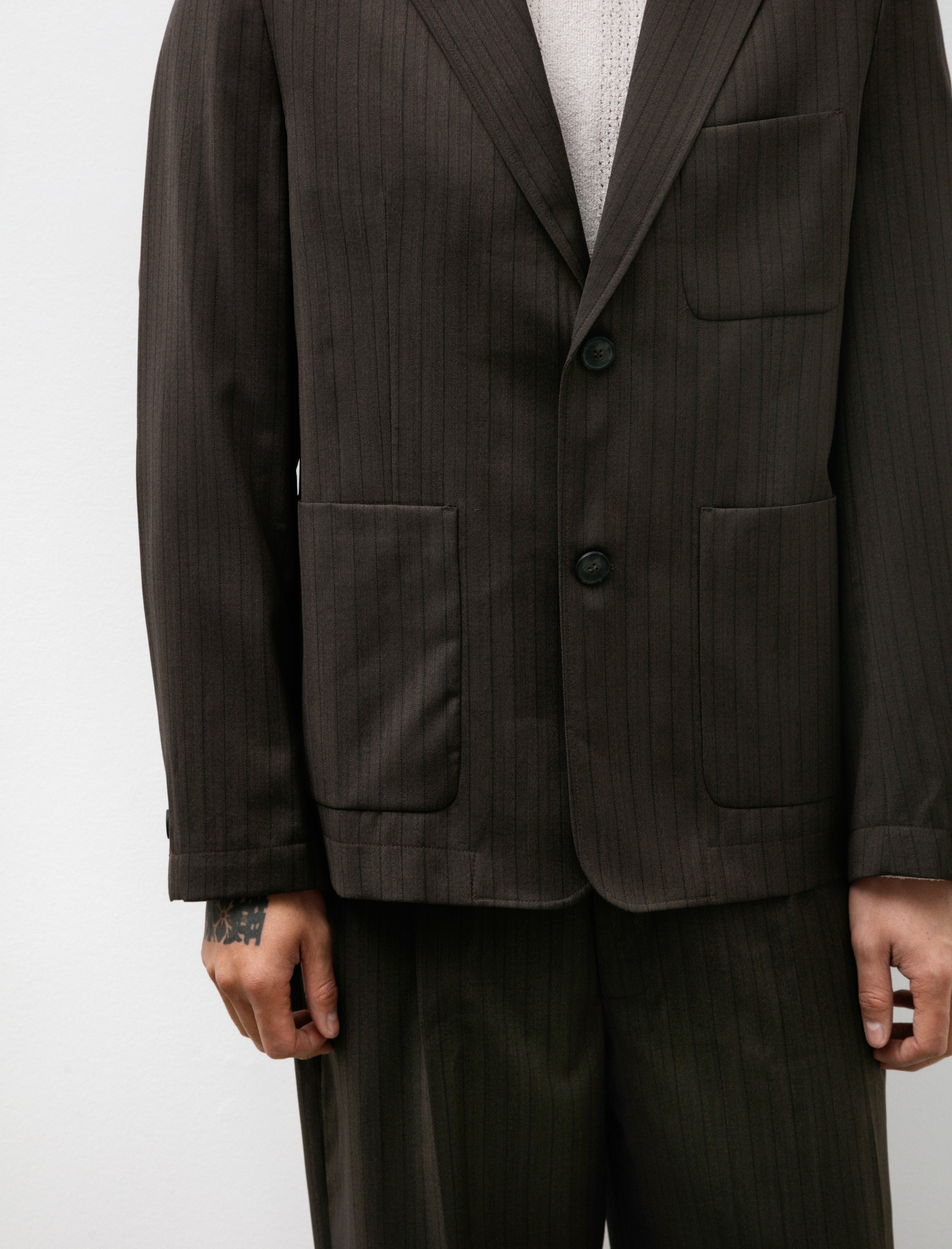 mfpen Patch Pocket Blazer Vintage Pinstripe