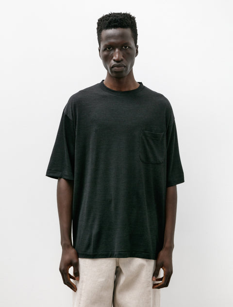 Comoli Summer Wool SS T-Shirt Charcoal