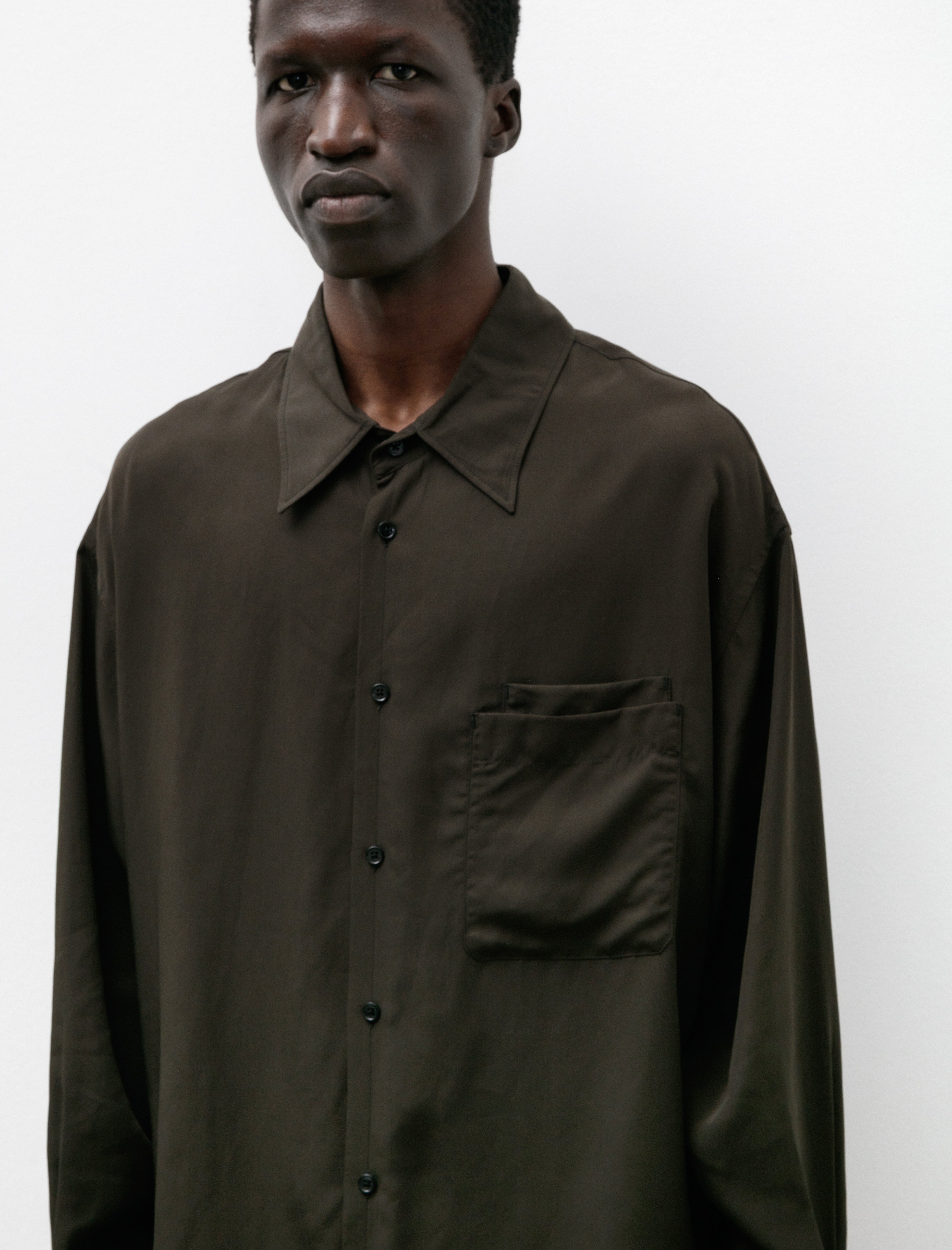 Lemaire Double Pocket LS Shirt Dark Espresso