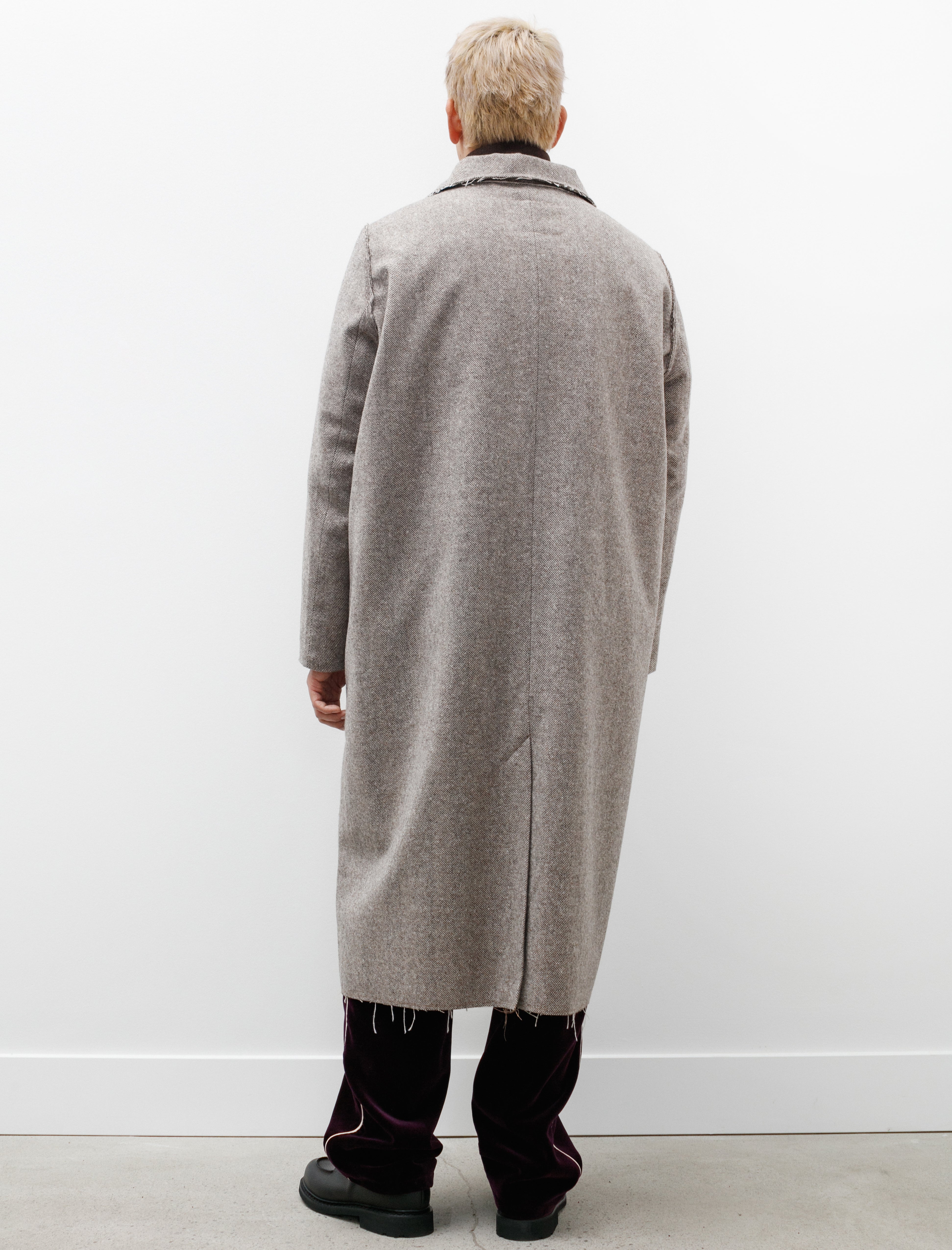 Camiel Fortgens Long Gap Coat Wool Herringbone Brown