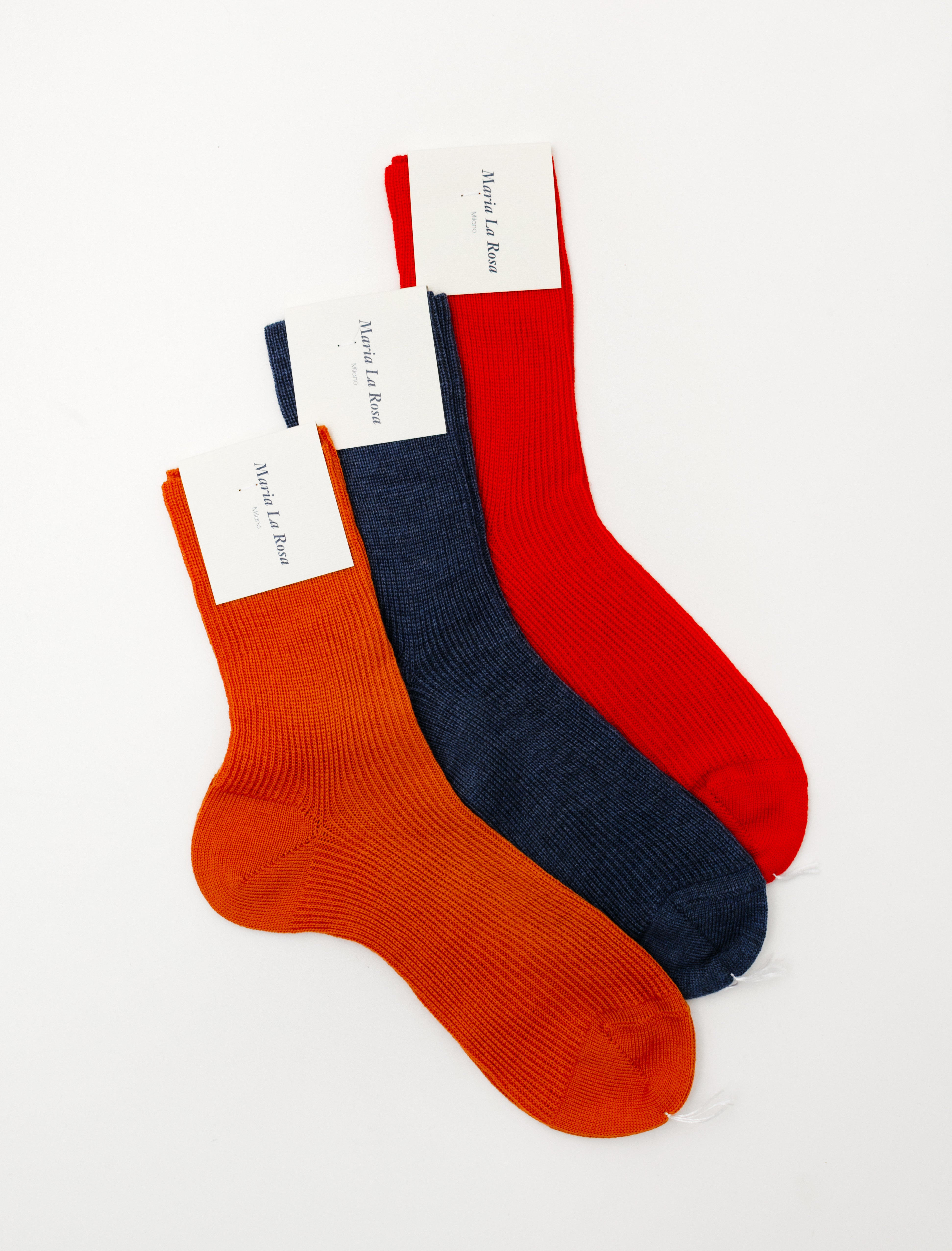 Maria La Rosa Ribbed Wool Ankle Socks