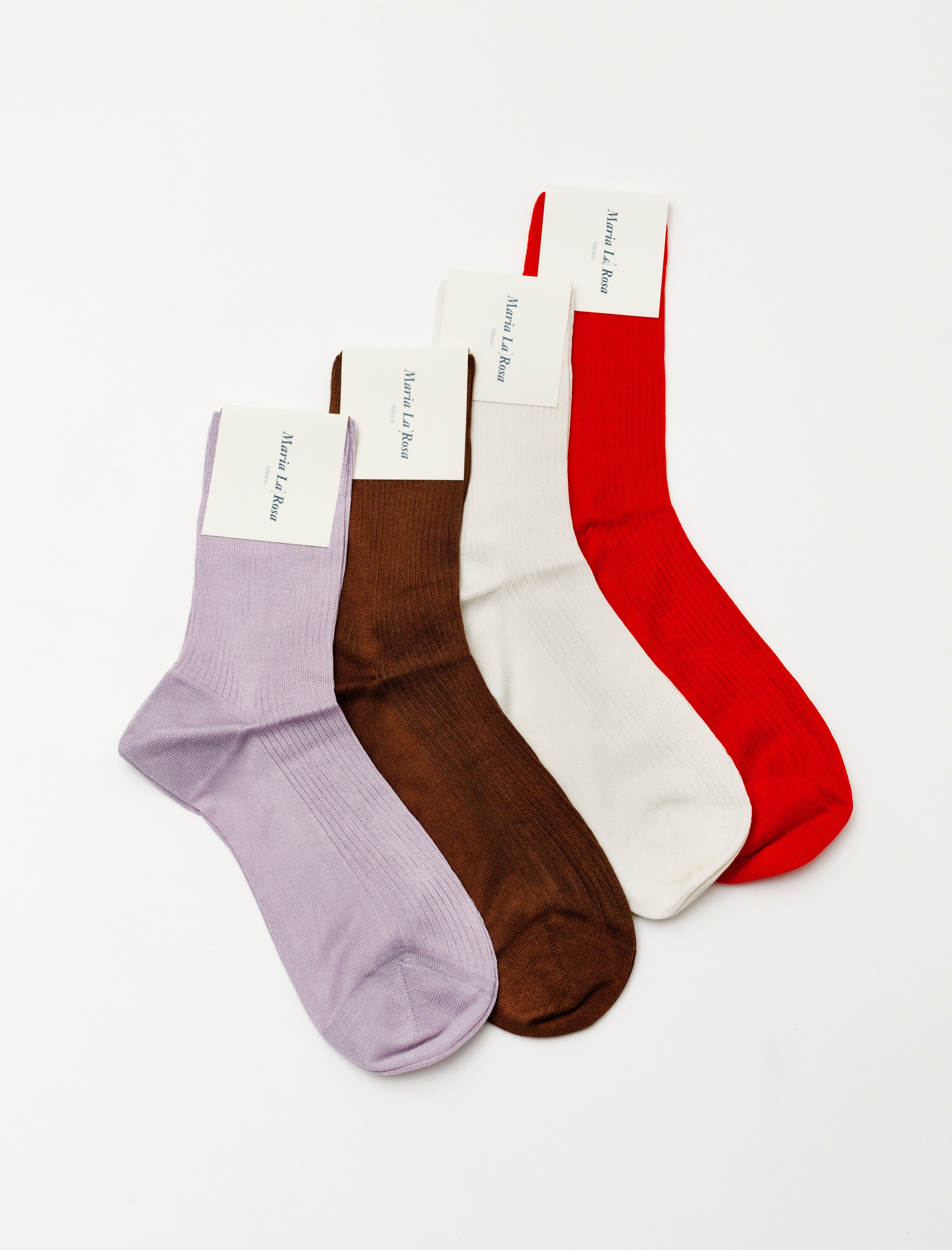 Maria La Rosa One Ribbed Silk Socks AW23