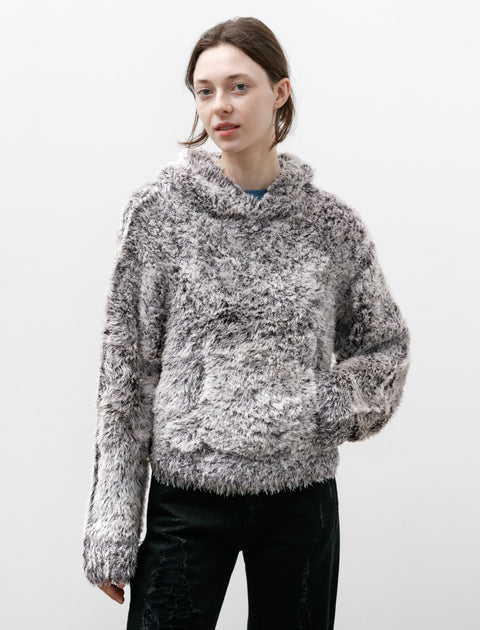 Kanako Sakai Silk Fur Hoodie White/Black