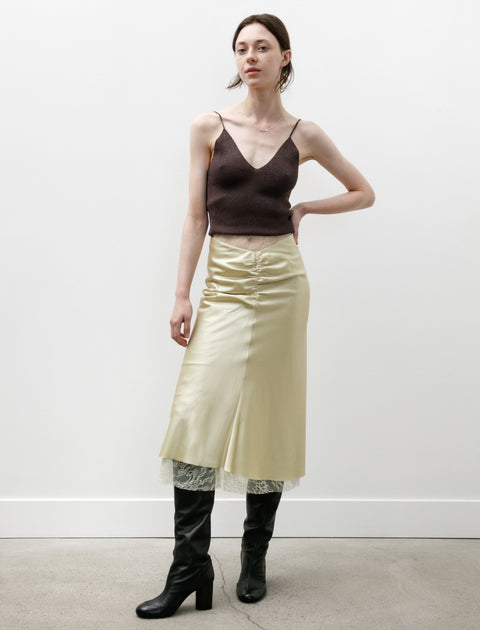 Kanako Sakai Satin Midi Skirt Vanilla Yellow