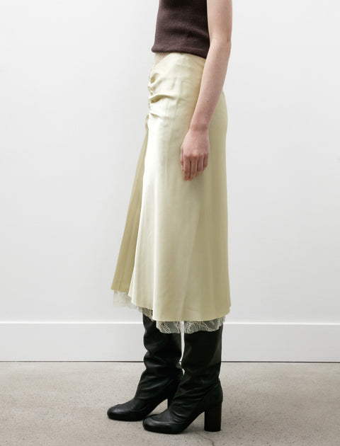 Kanako Sakai Satin Midi Skirt Vanilla Yellow