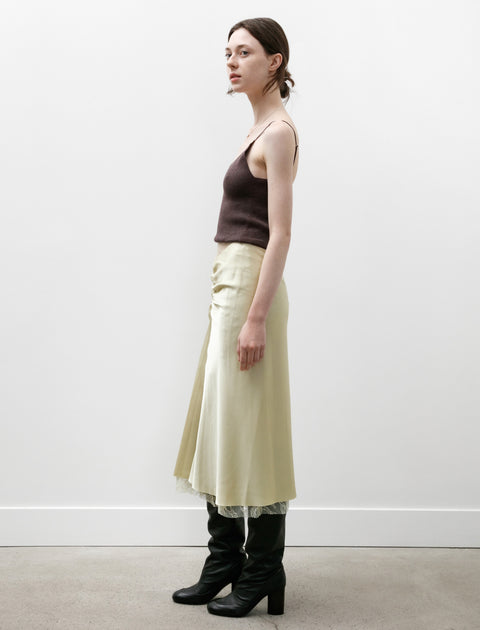 Kanako Sakai Satin Midi Skirt Vanilla Yellow