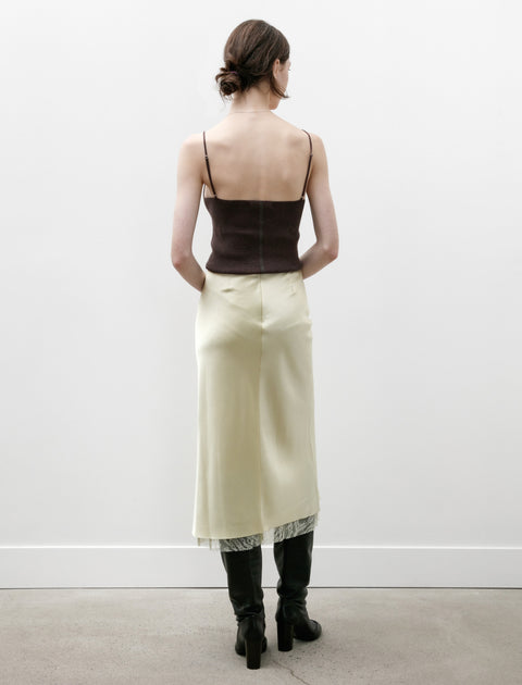 Kanako Sakai Satin Midi Skirt Vanilla Yellow