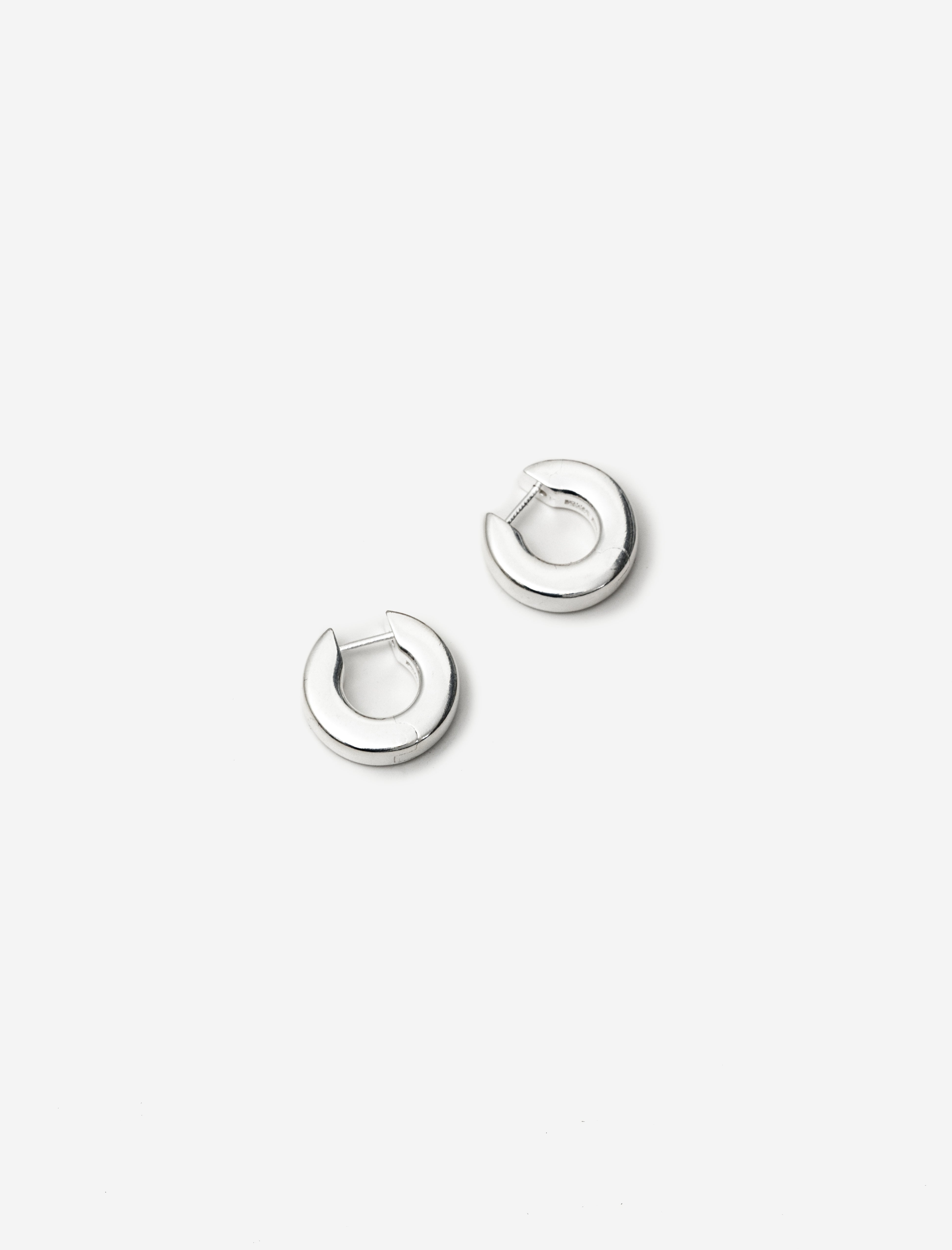 Square Small Sterling Silver Hoop Earrings in Silver - All Blues