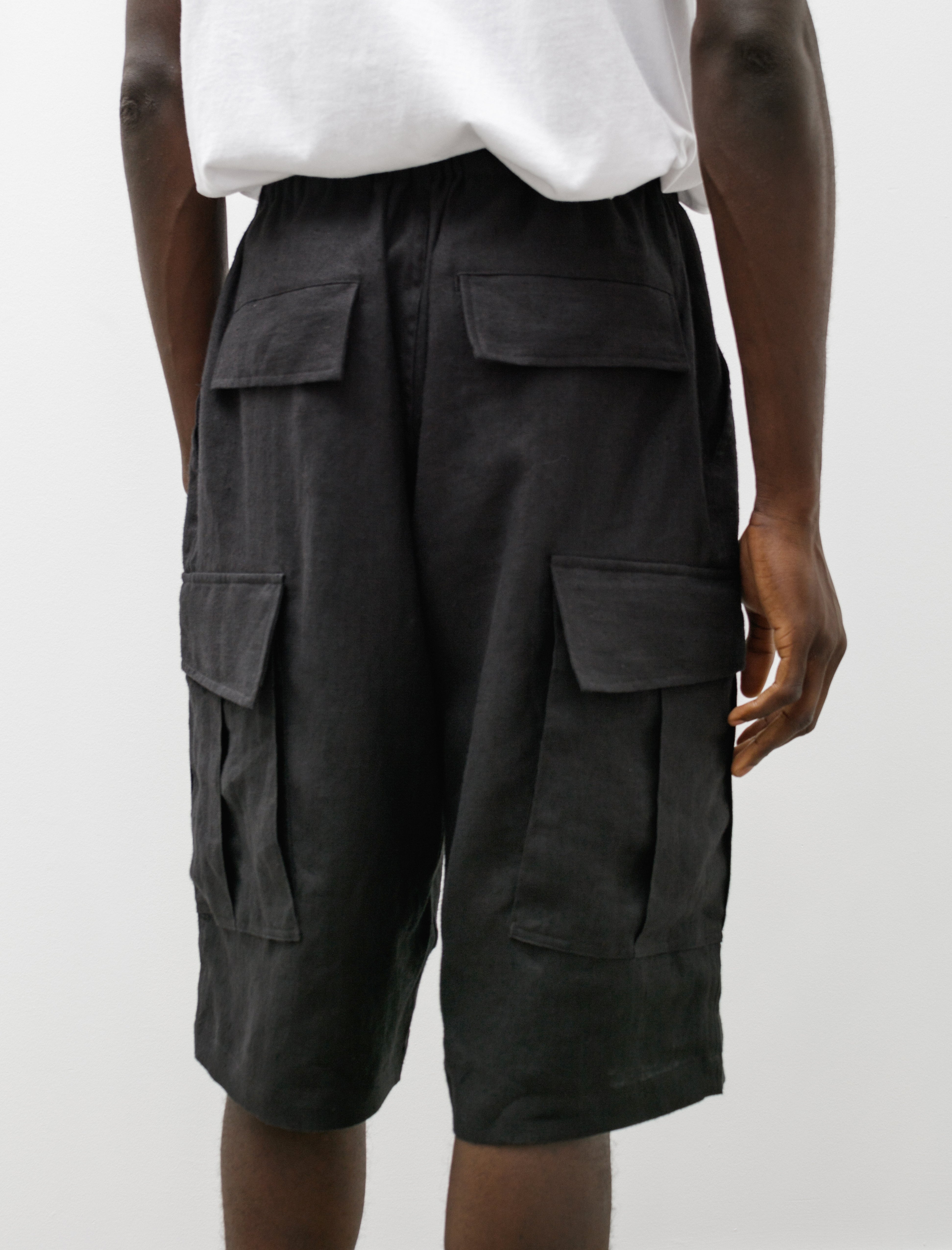 Hemp Cargo Shorts Black