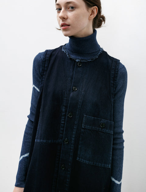 Y's by Yohji Yamamoto Long Denim Dress with Pockets Indigo