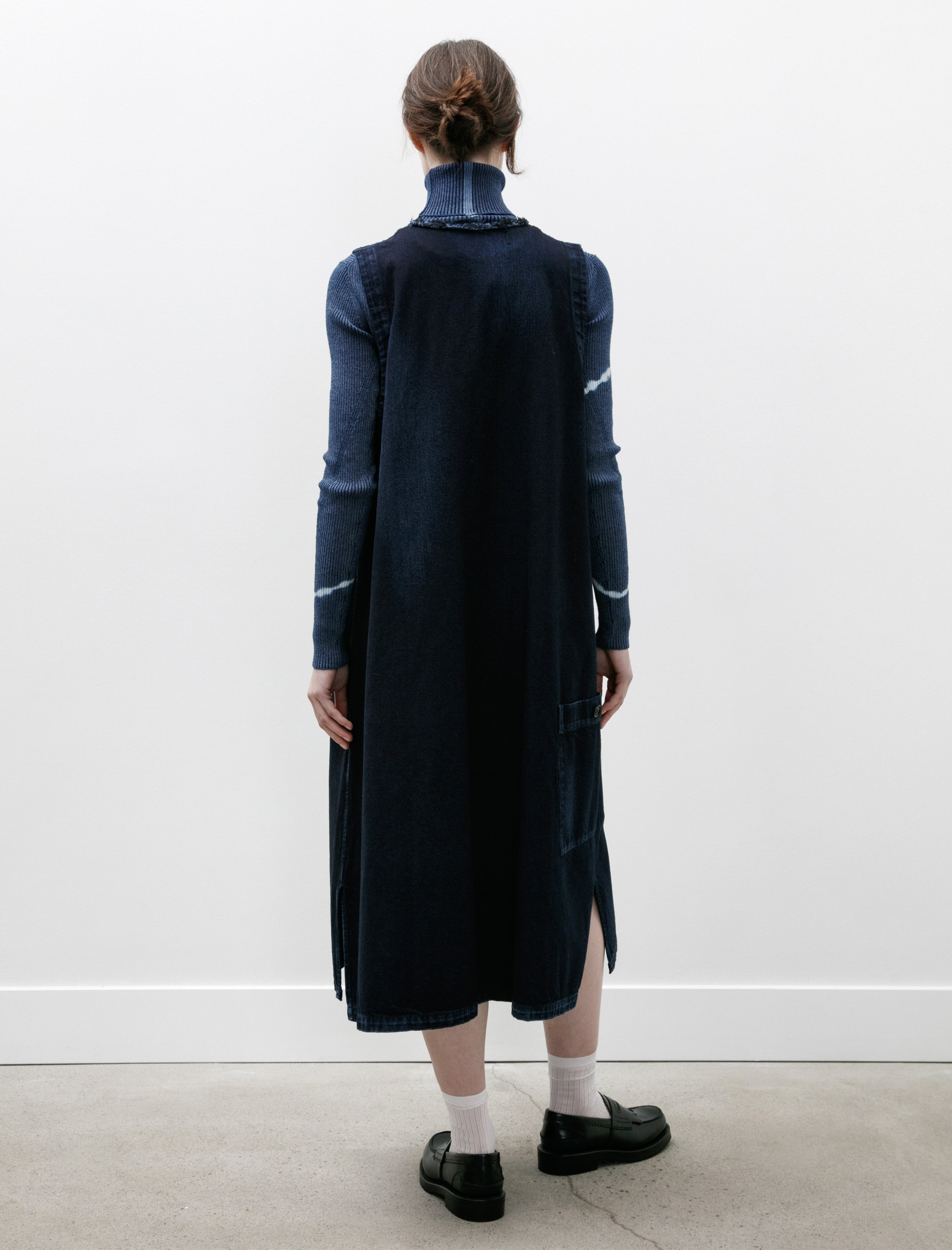 Y's by Yohji Yamamoto Long Denim Dress with Pockets Indigo