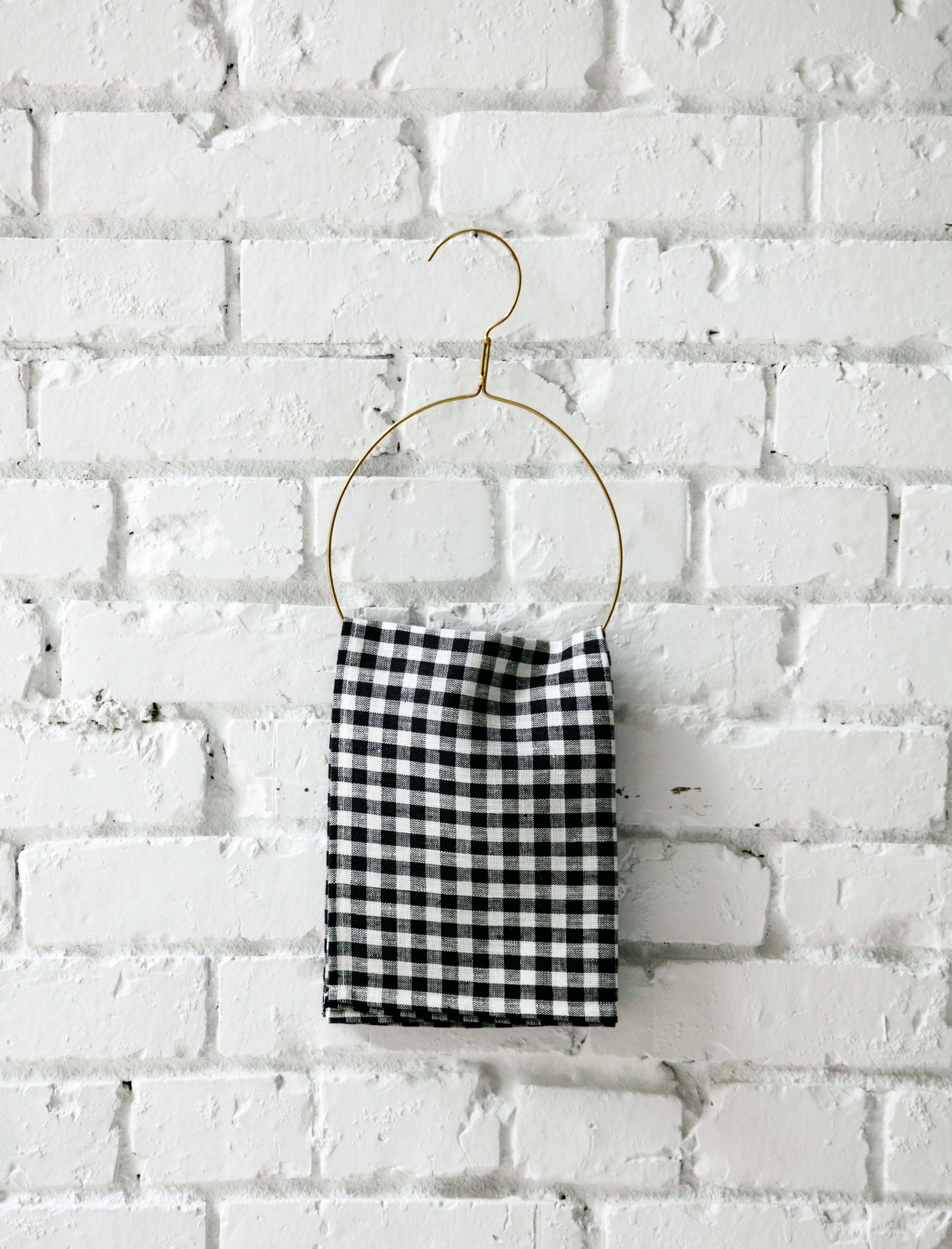 Fog Linen Linen Kitchen Cloth Navy White Check