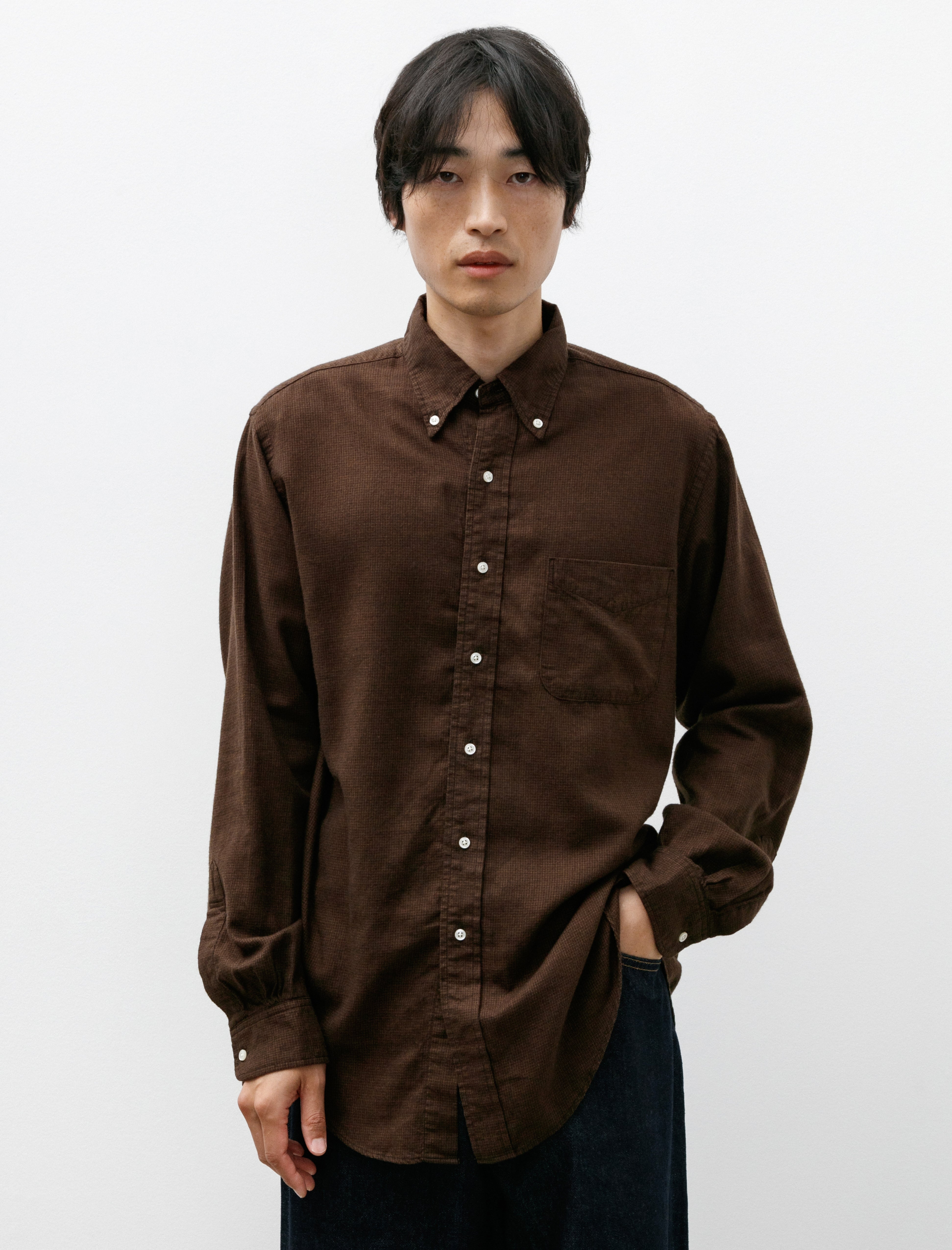 orSlow Standard Button Down Shirt Burgundy