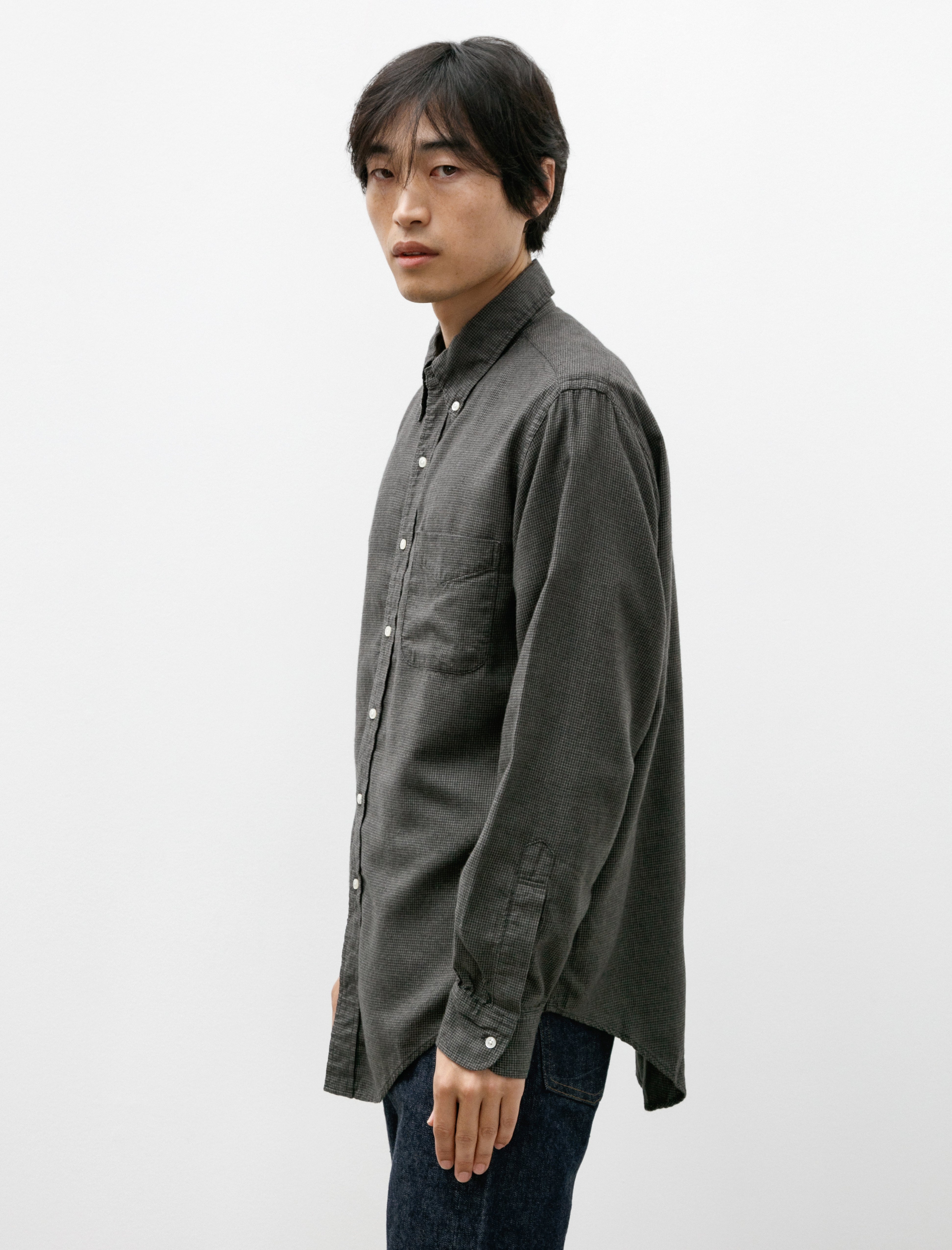 orSlow Standard Button Down Shirt Charcoal