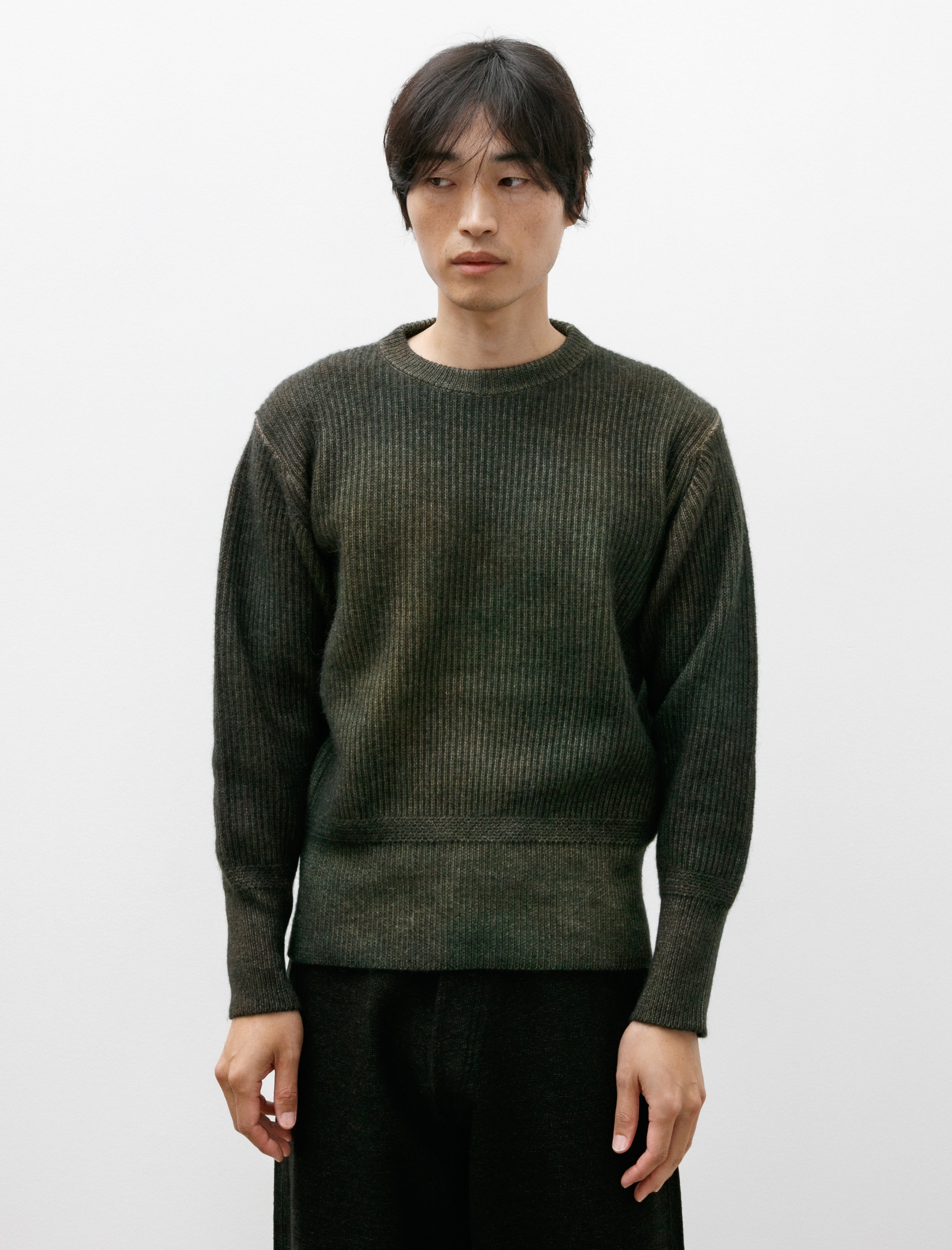 Taiga Takahashi Lot 519 Athletic Crewneck Sweater Mix Green